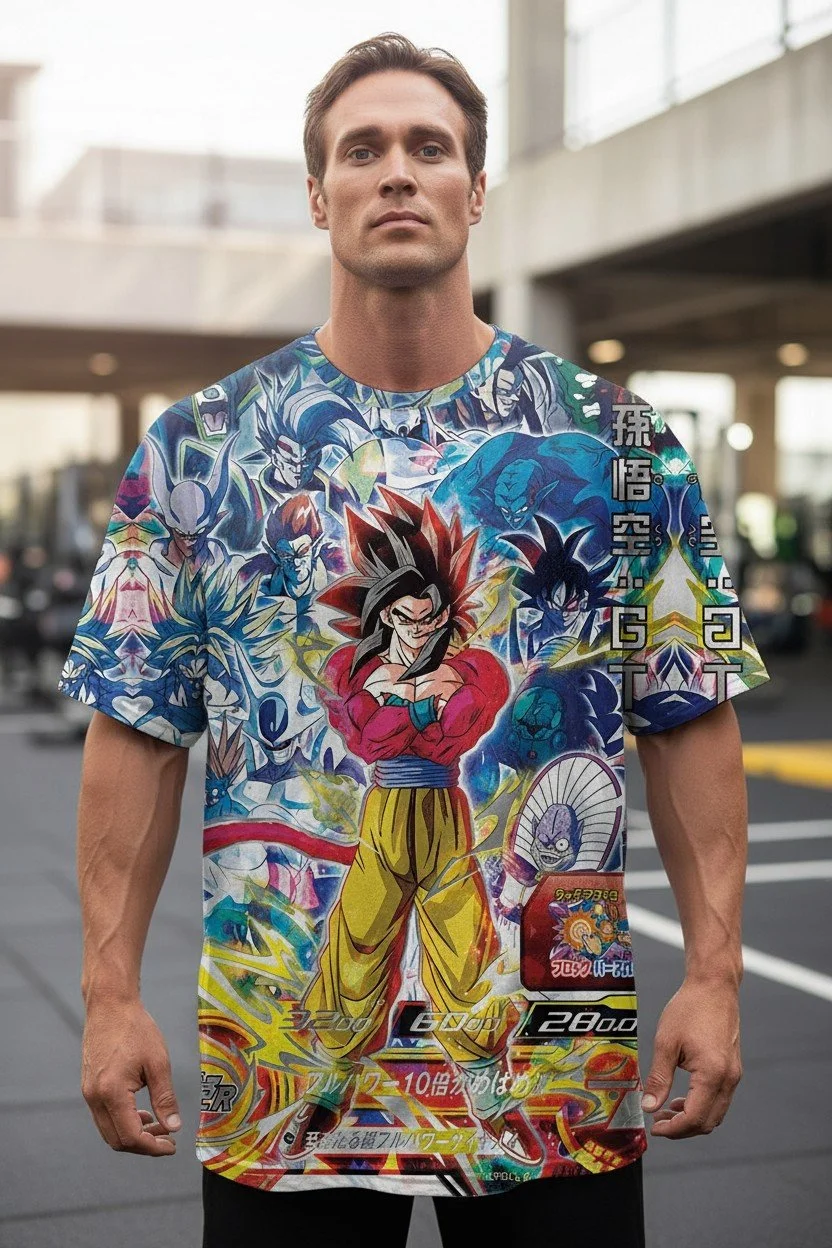 Vibrant Anime Hero Graphic Tee