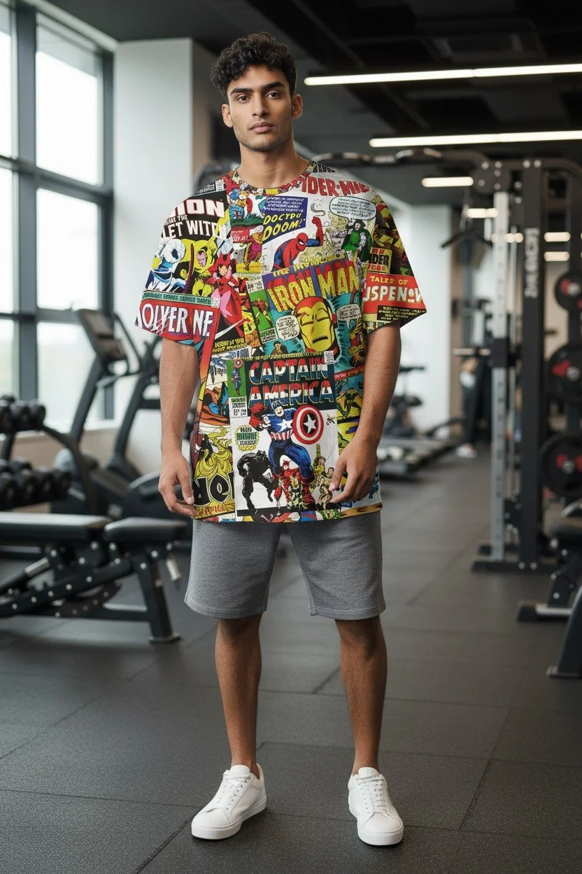 Superhero Comic Collage T-Shirt