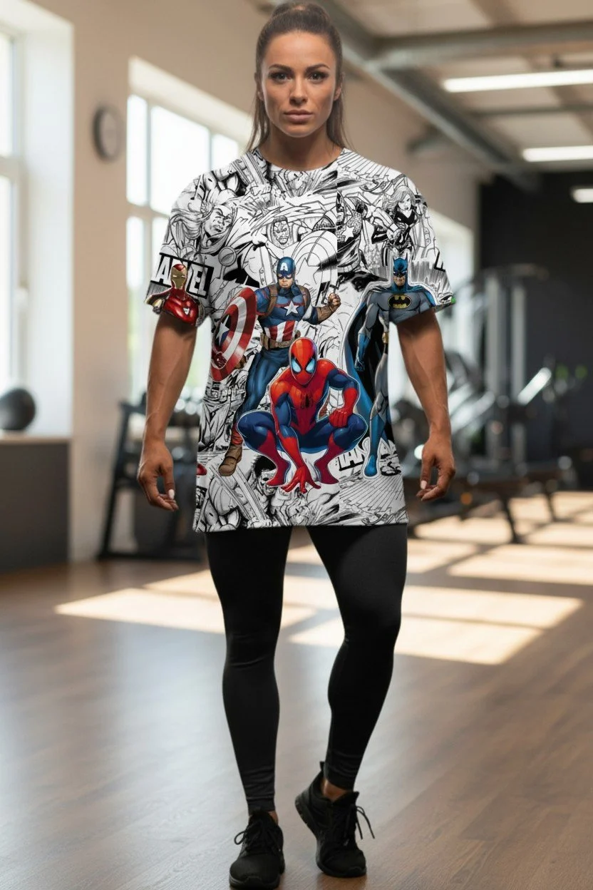Vibrant Superhero Workout Tee