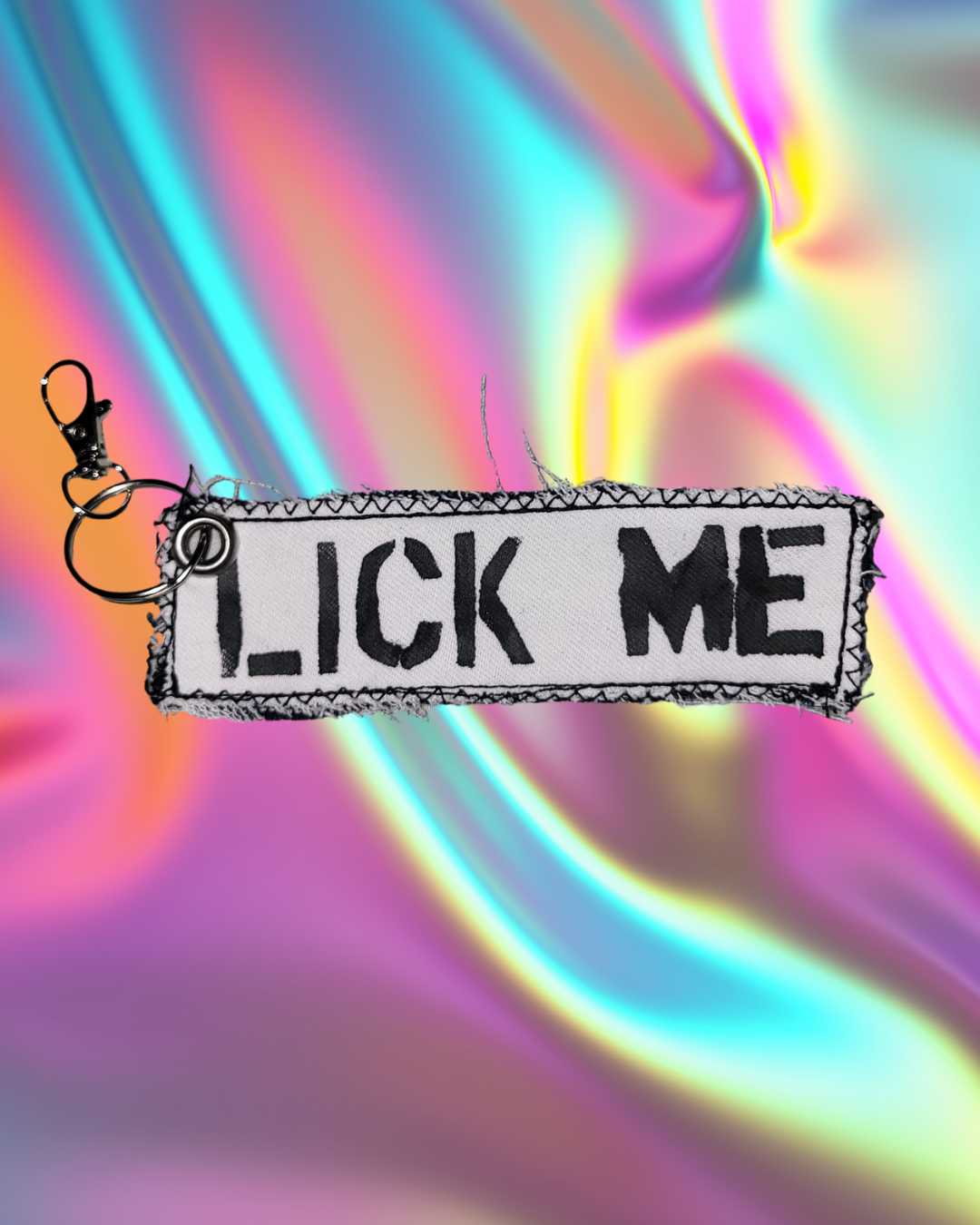 ‘Lick me’ Stencil Keyring