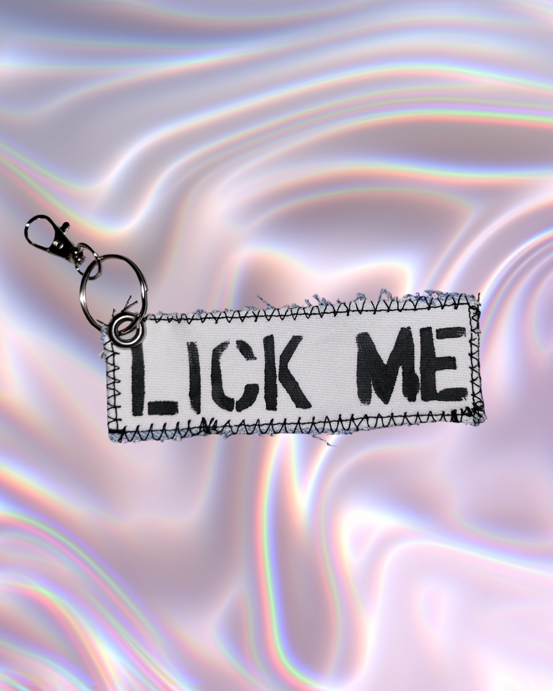 ‘Lick me’ Stencil Keyring