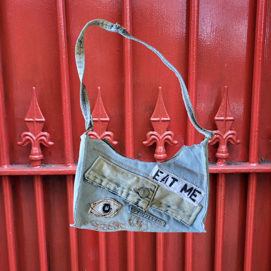 Denim “Eat me” Bag