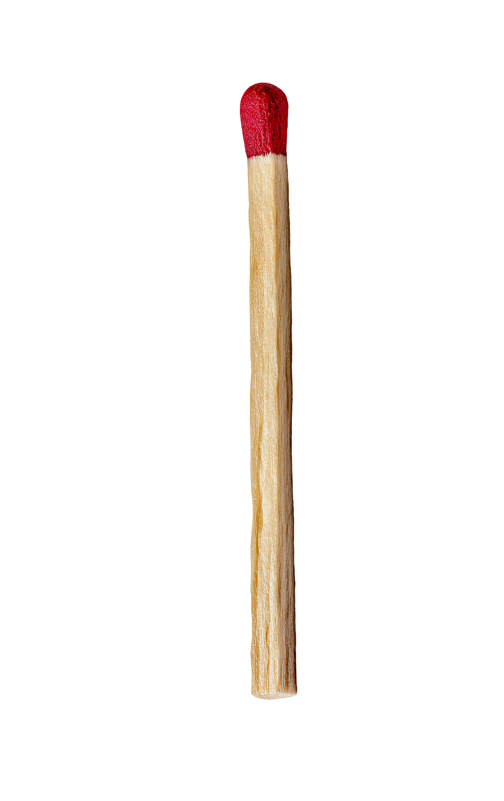 A matchstick with a red flame tip against a black background.