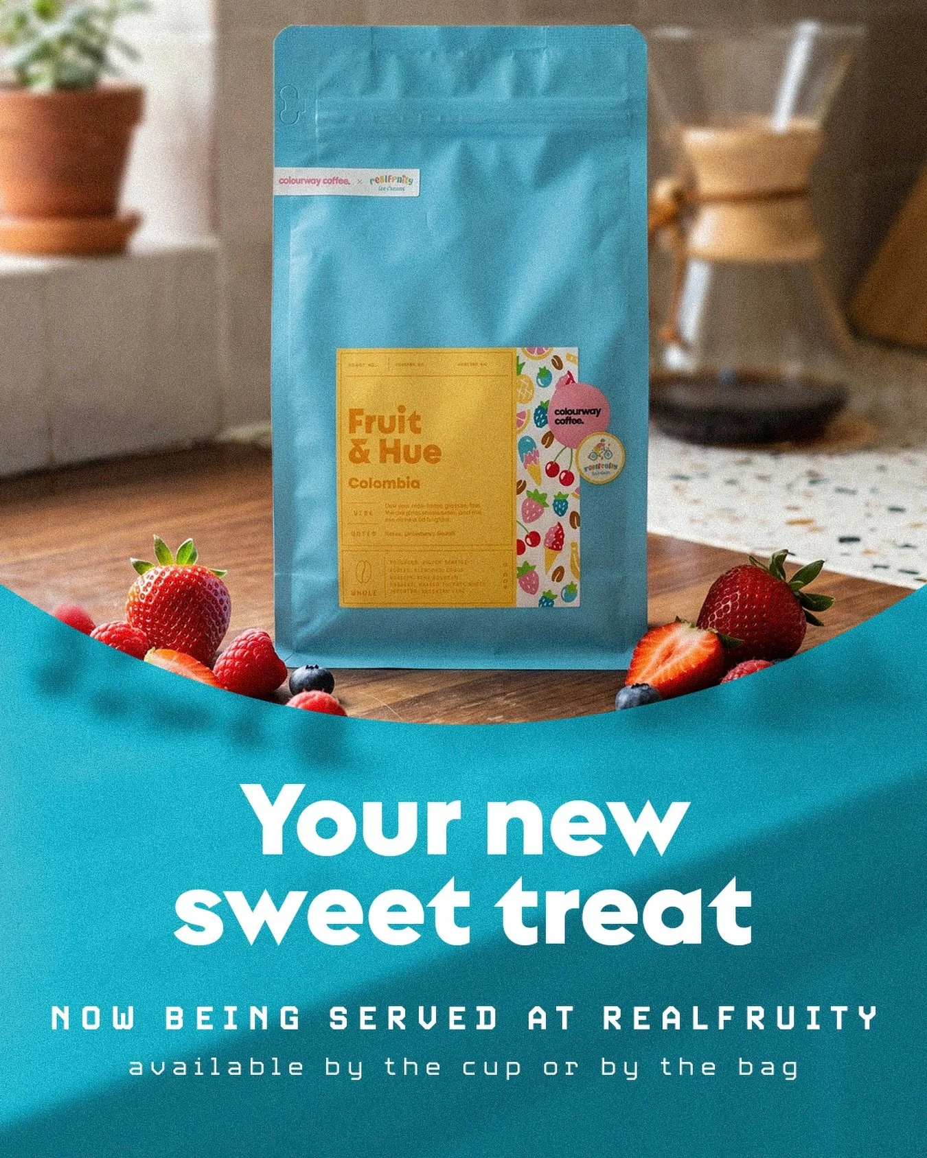 Now available by the cup or by the bag at @Realfruity

More about the coffee:

Producer: Wilton Benitez 
Variety: Pink Bourbon
Altitude:  1900-2100 mamsl
Region: Cauca, Colombia
Farm: Granja Para&iacute;so 92
Process: Washed 
Notes: Roses, Strawberry