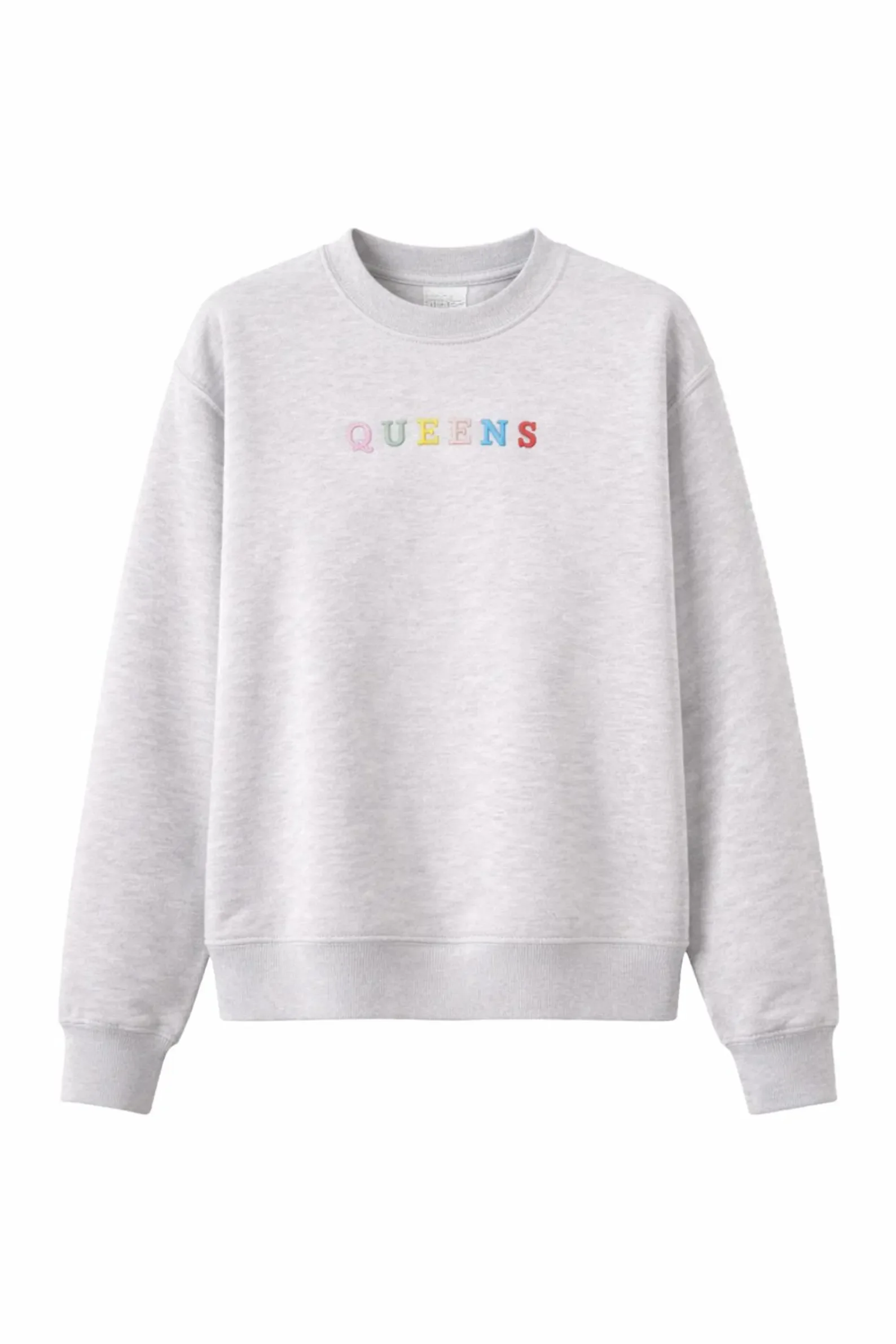 Queens Embroidered Pastel Crewneck