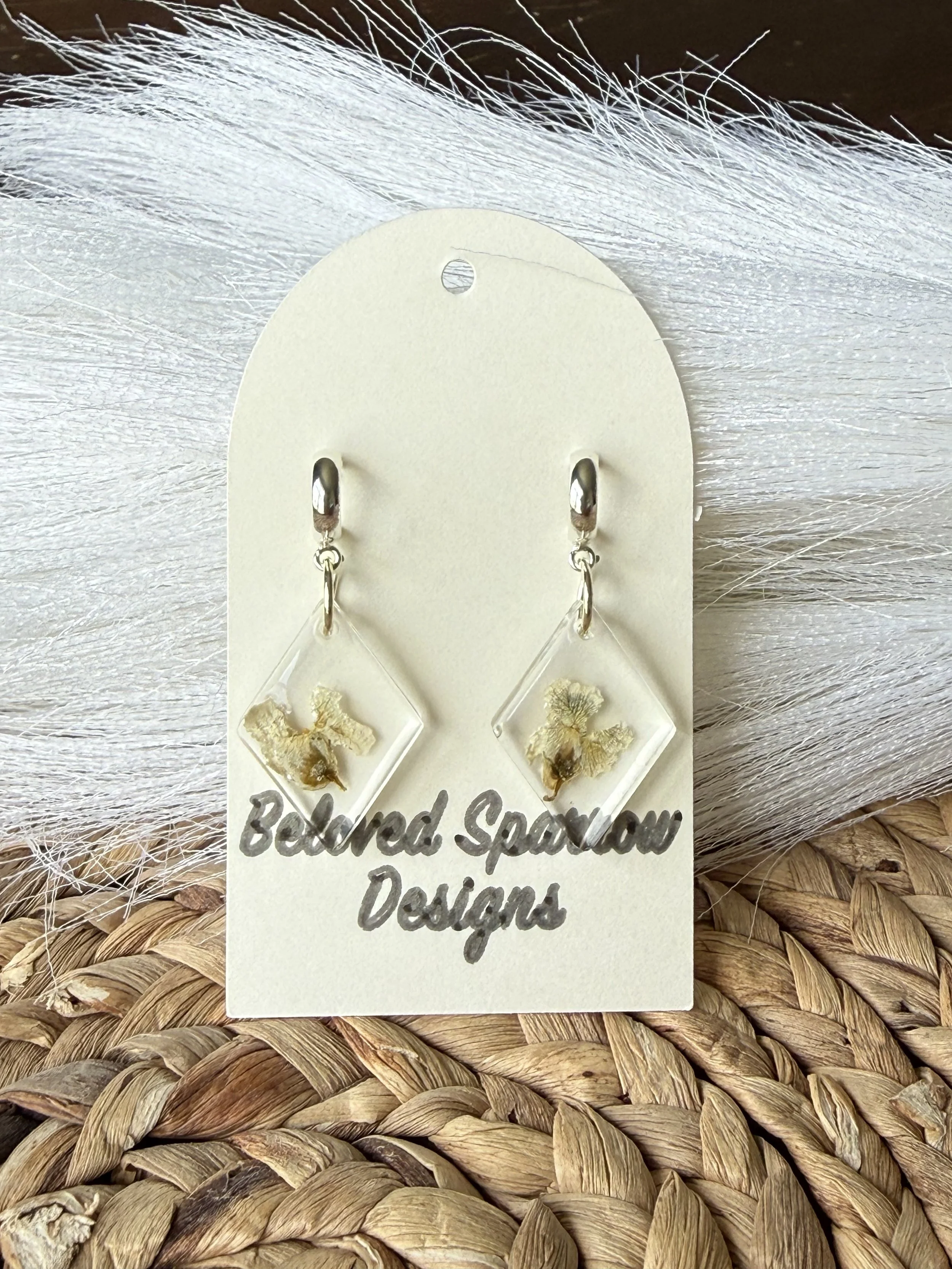 Pressed Petal Diamond Dangle