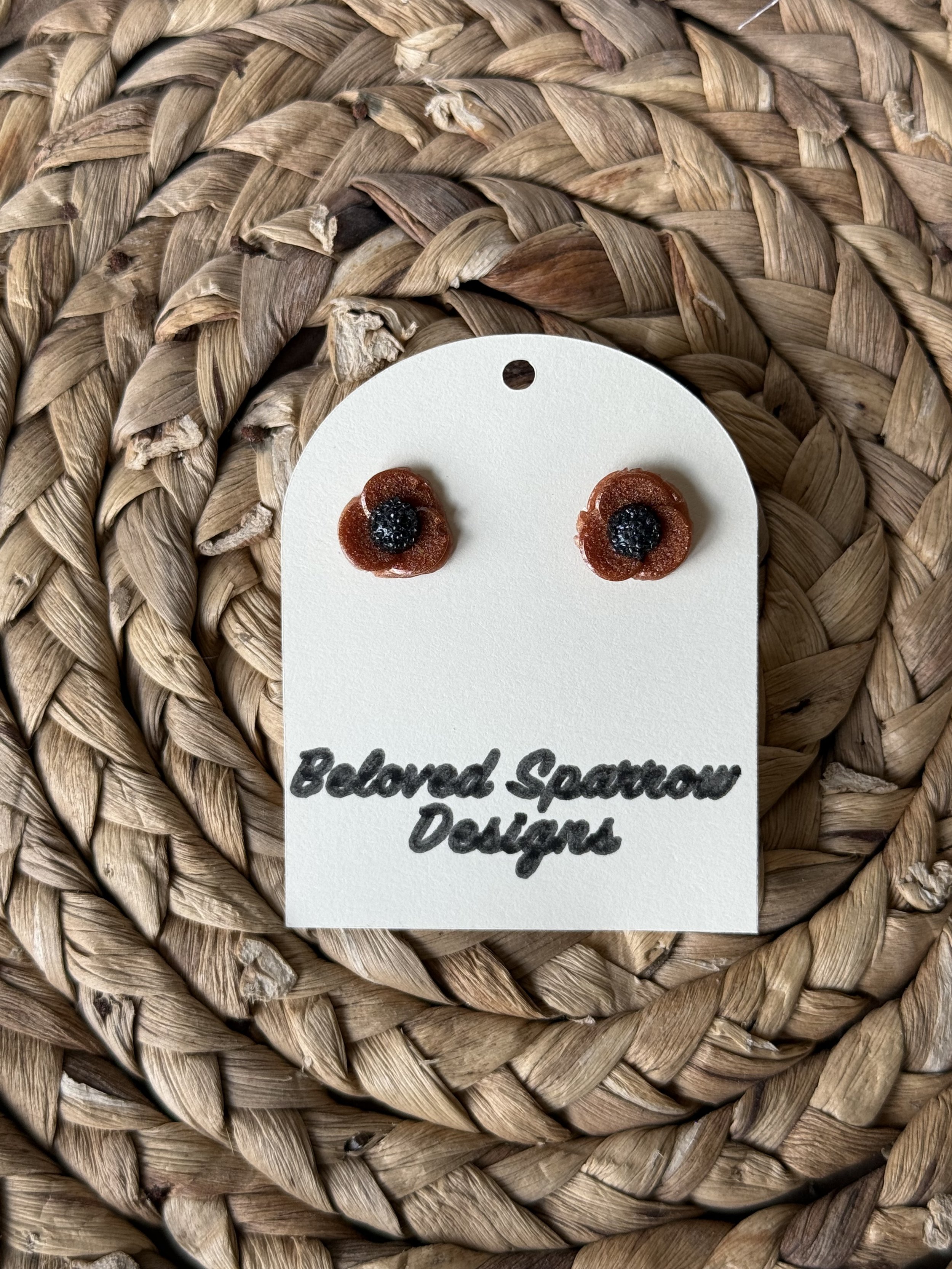 Copper Poppy Studs