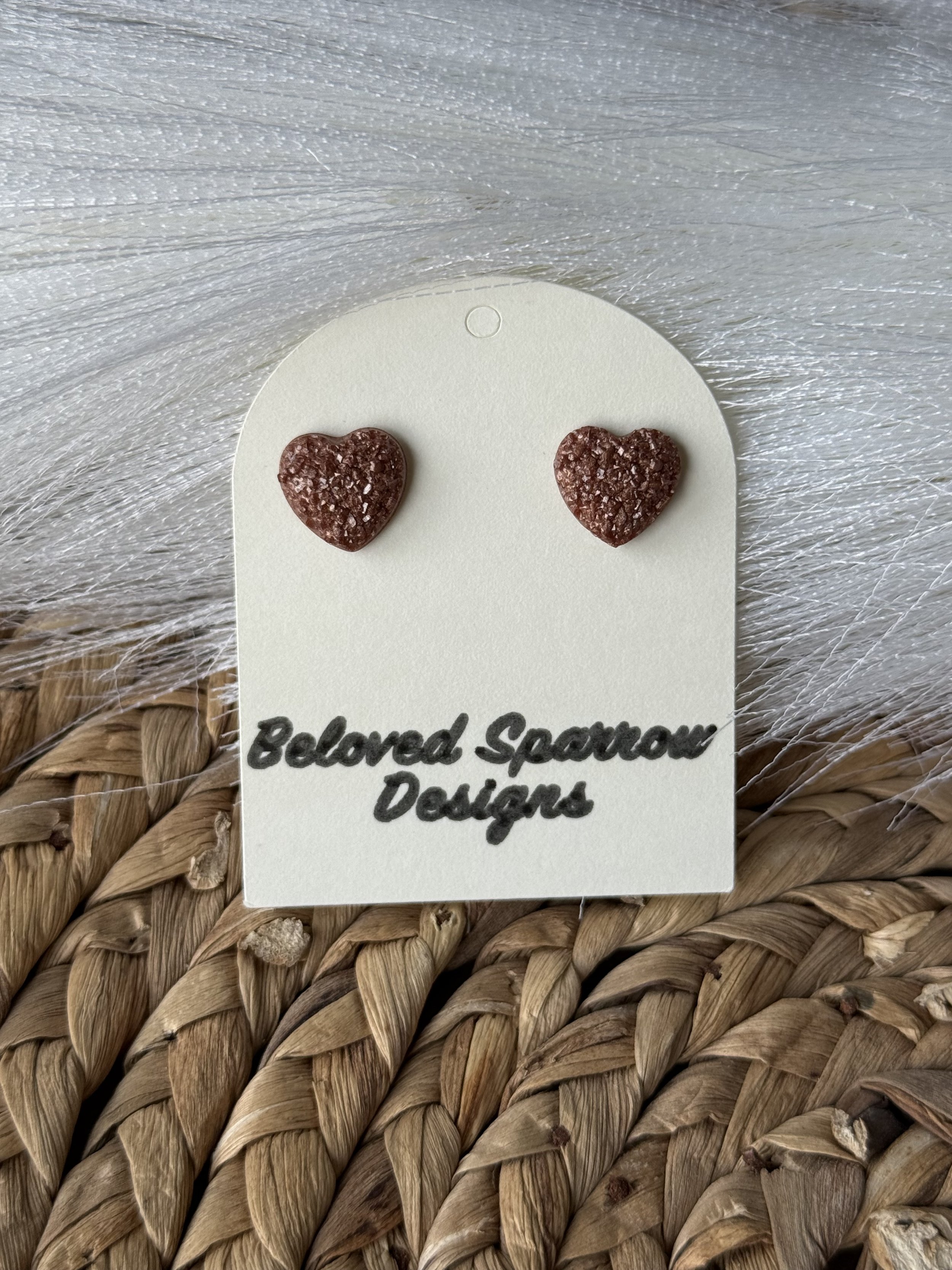 Glitzy Heart Studs 4