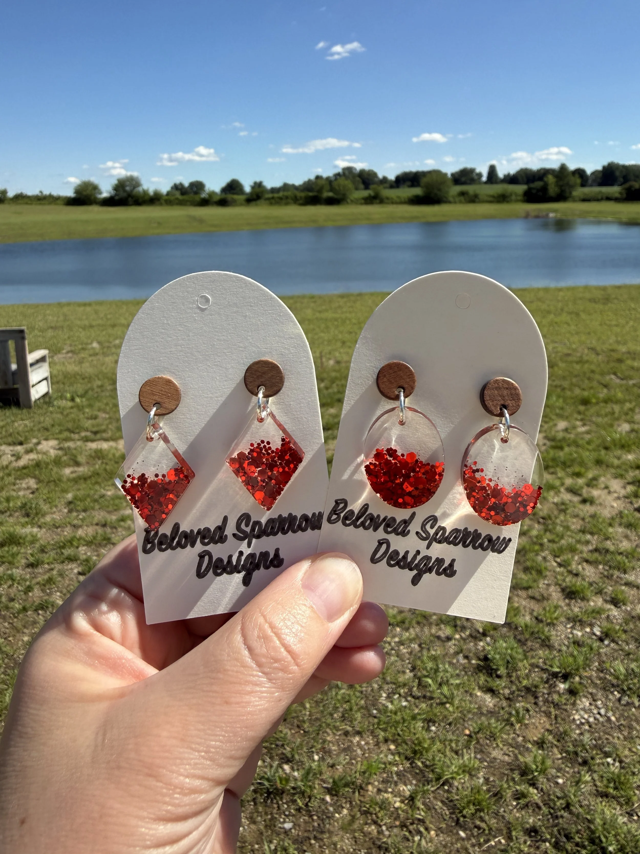Red Confetti Dangle