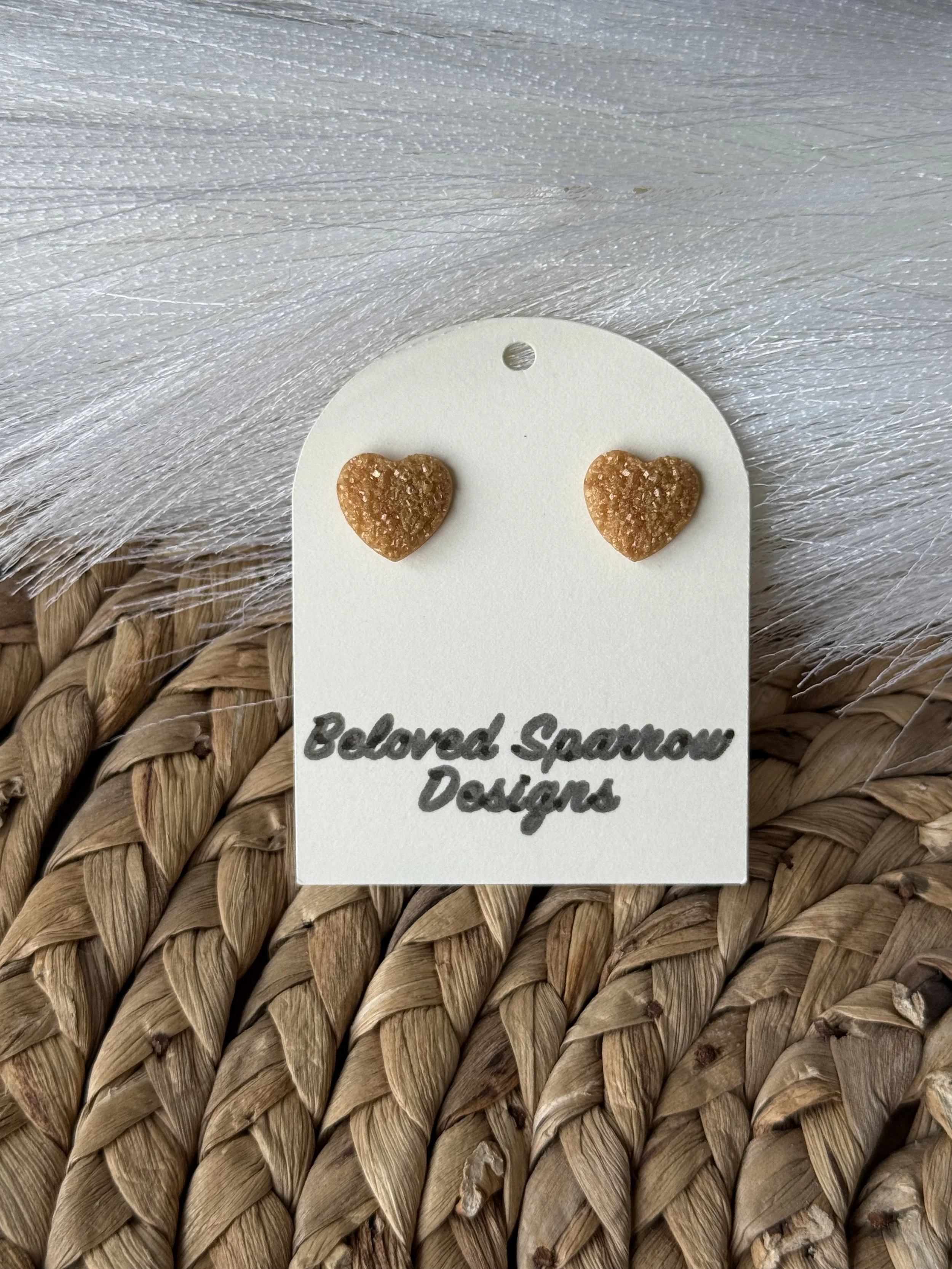 Glitzy Heart Studs 2