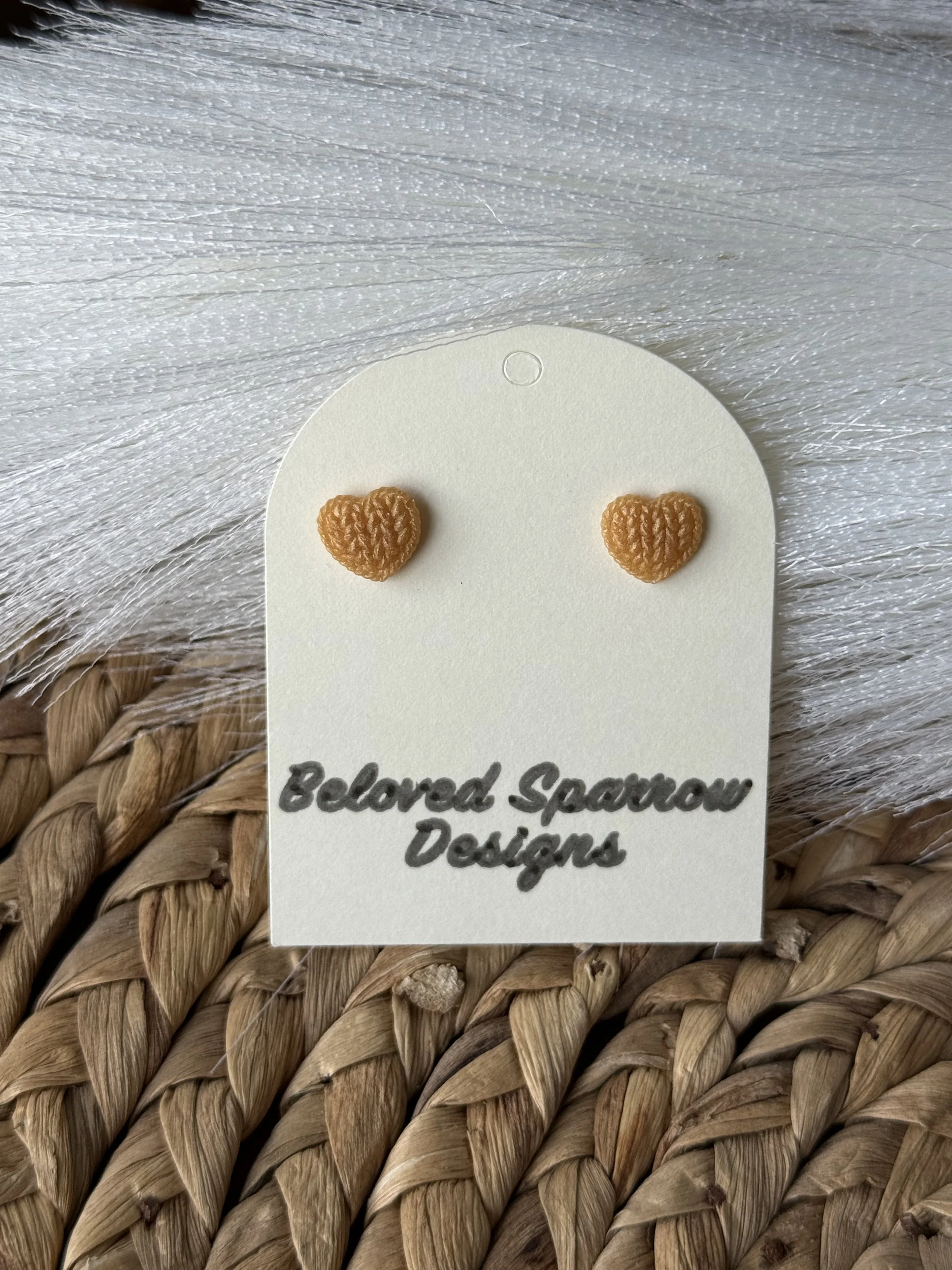 Knitted Heart Studs 2