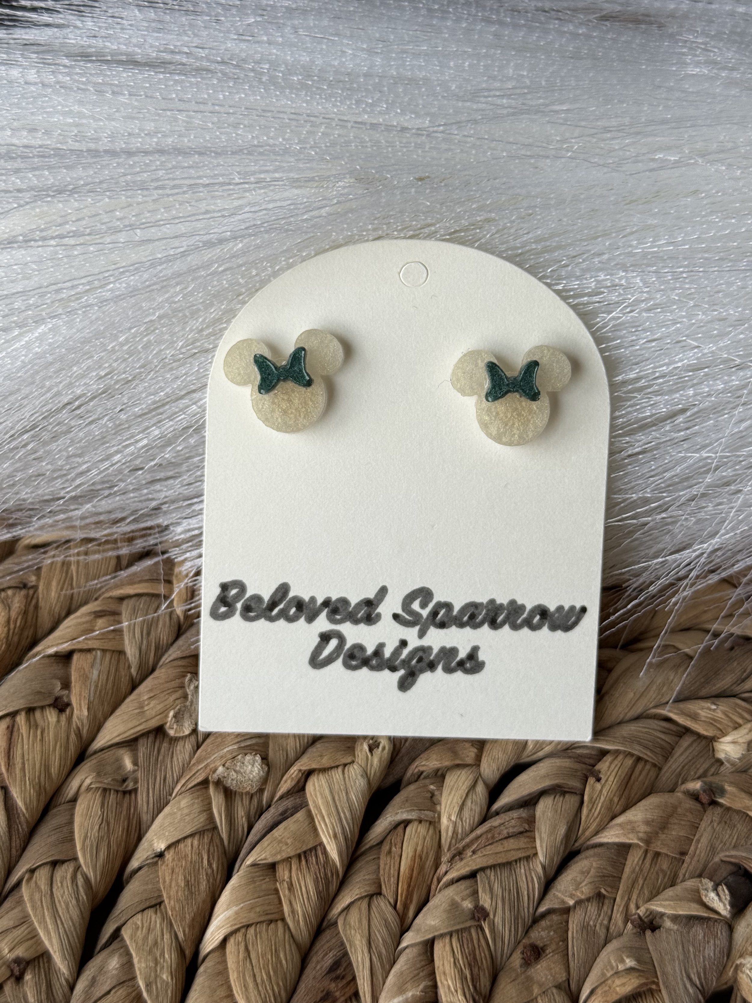 Teal Mouse Studs