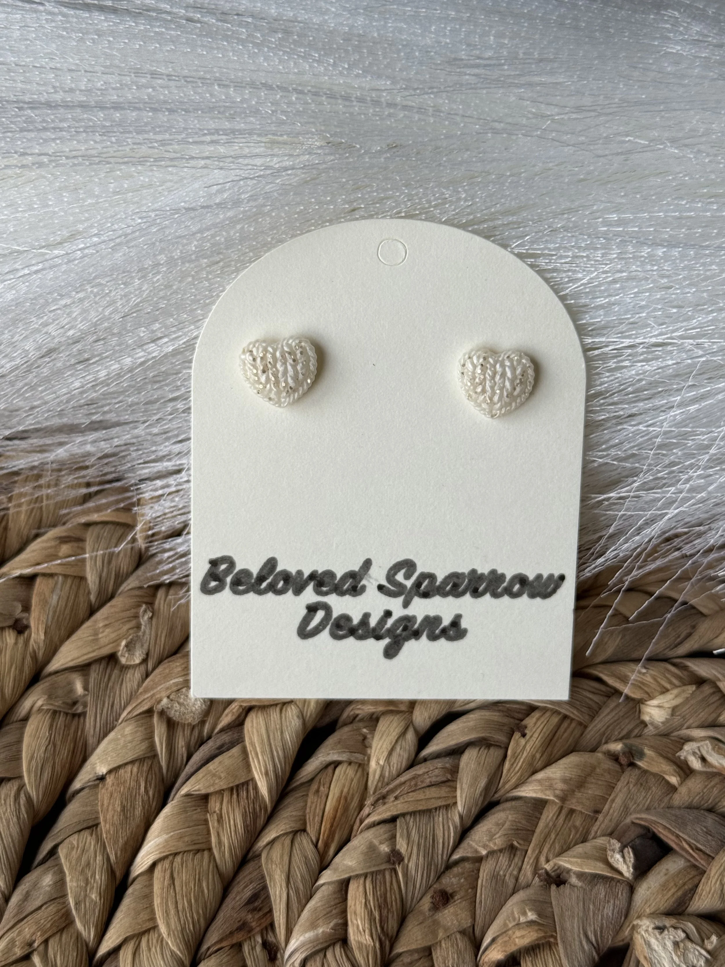Knitted Heart Studs 1