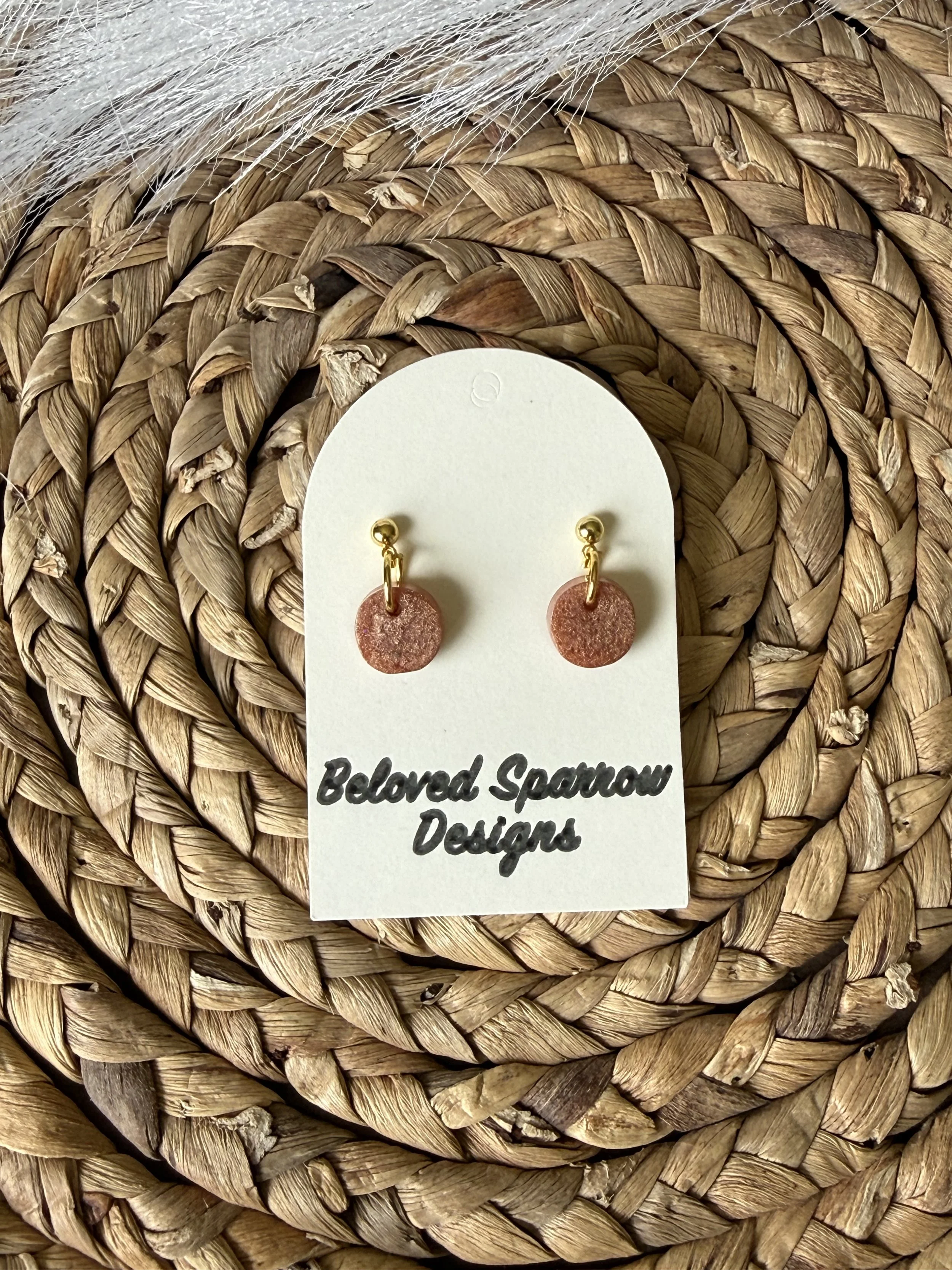 Copper Button Dangle