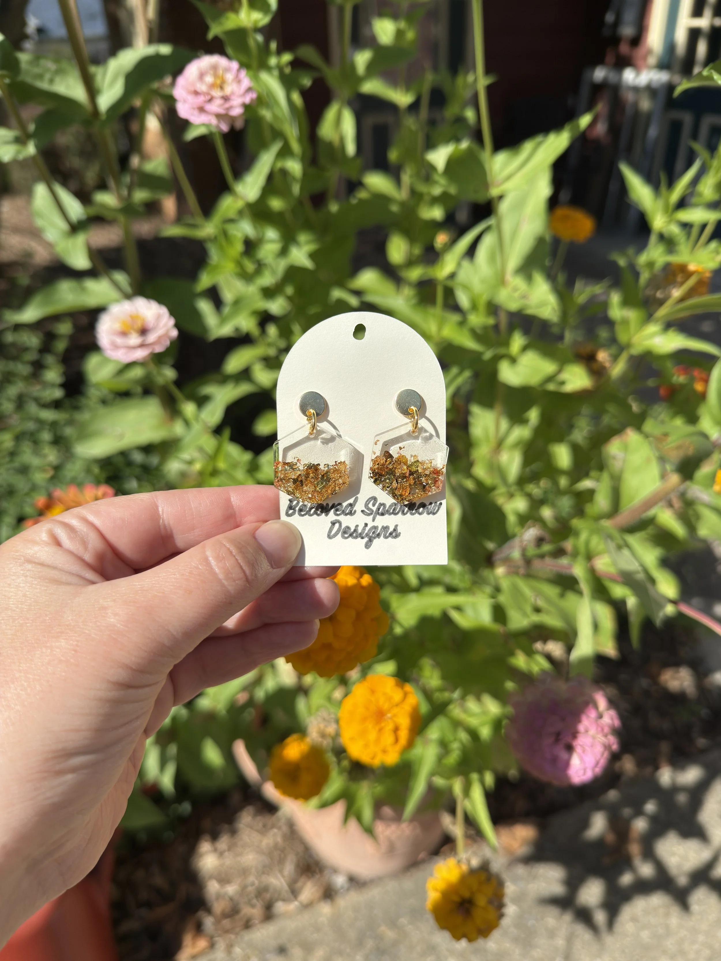 Harvest Moon Hexagon Dangle