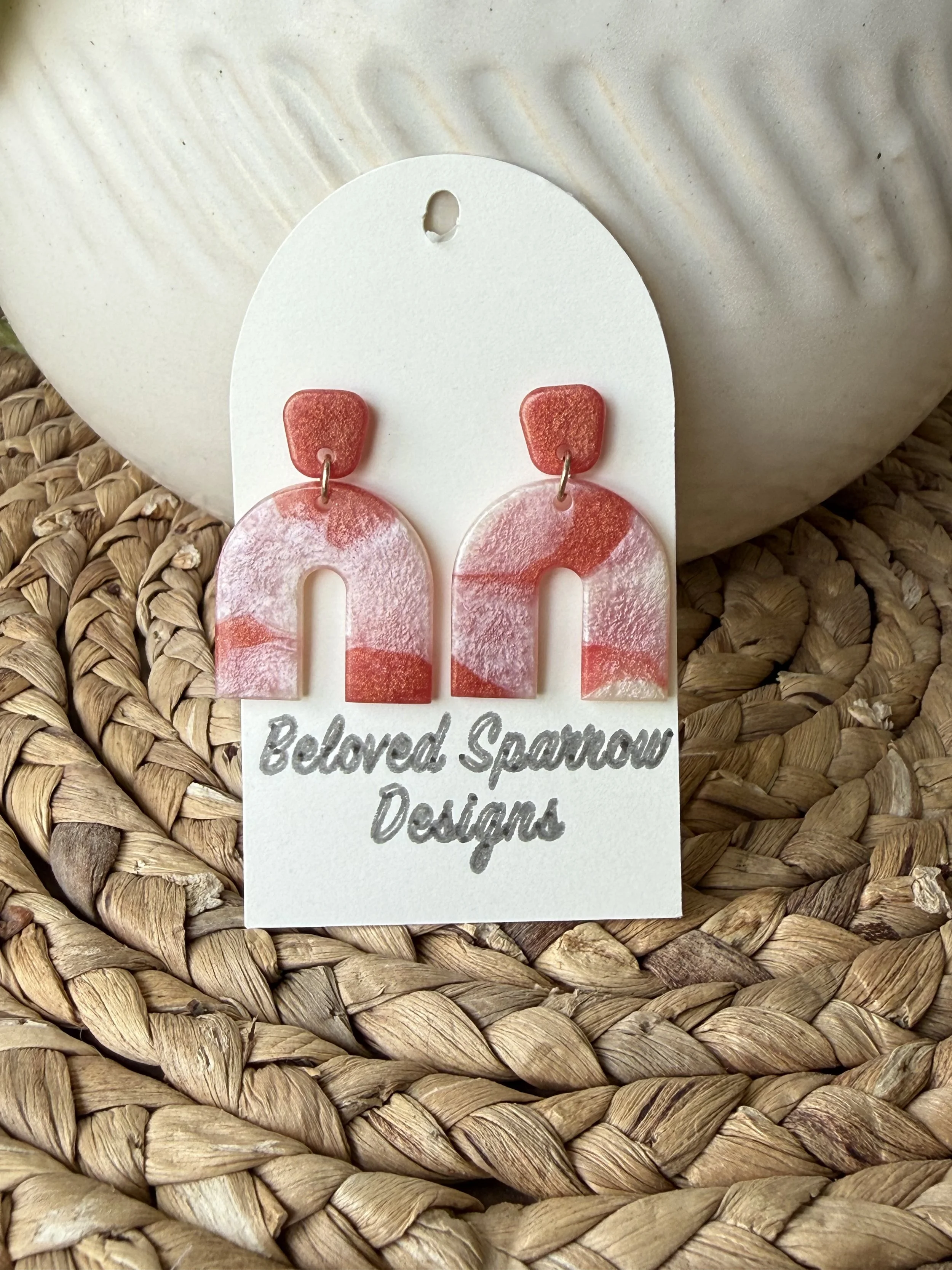 Coral Swirl Dangle