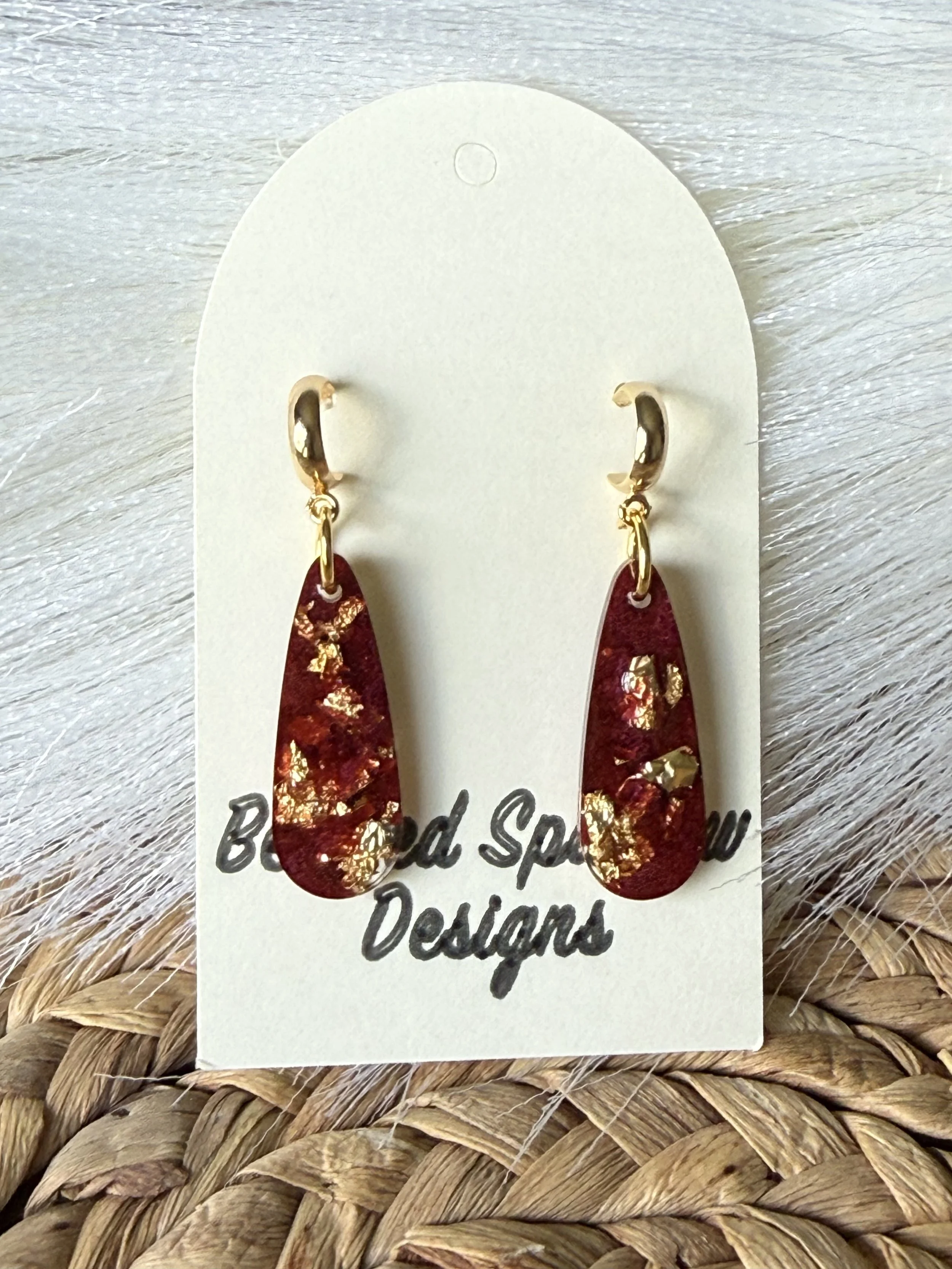 Pomegranate & Gold Foil Dangle 2
