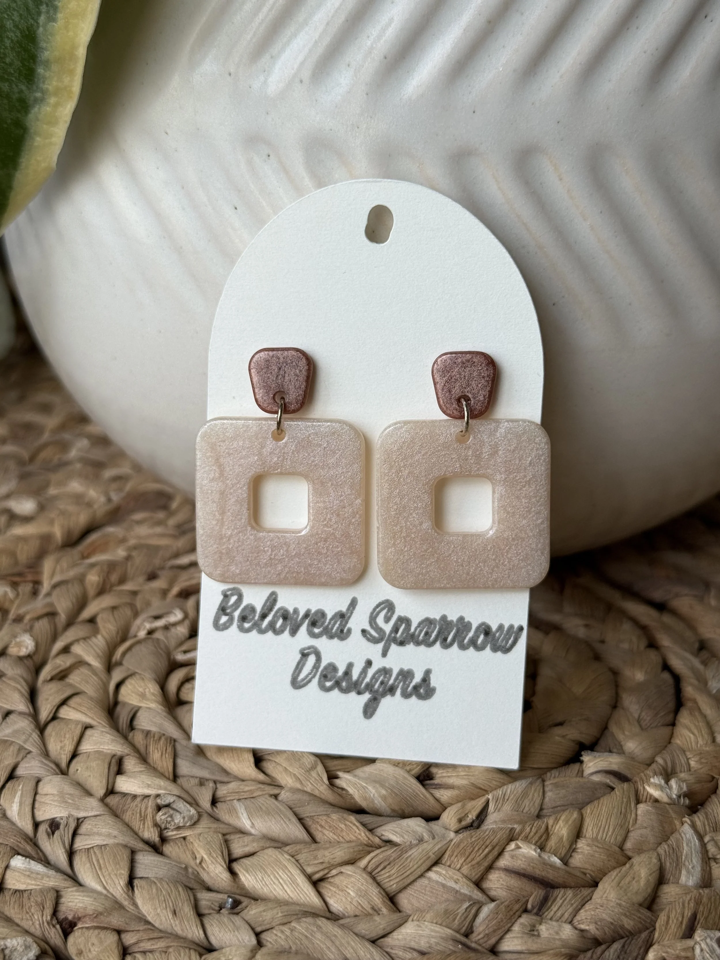 Pink Square Dangle