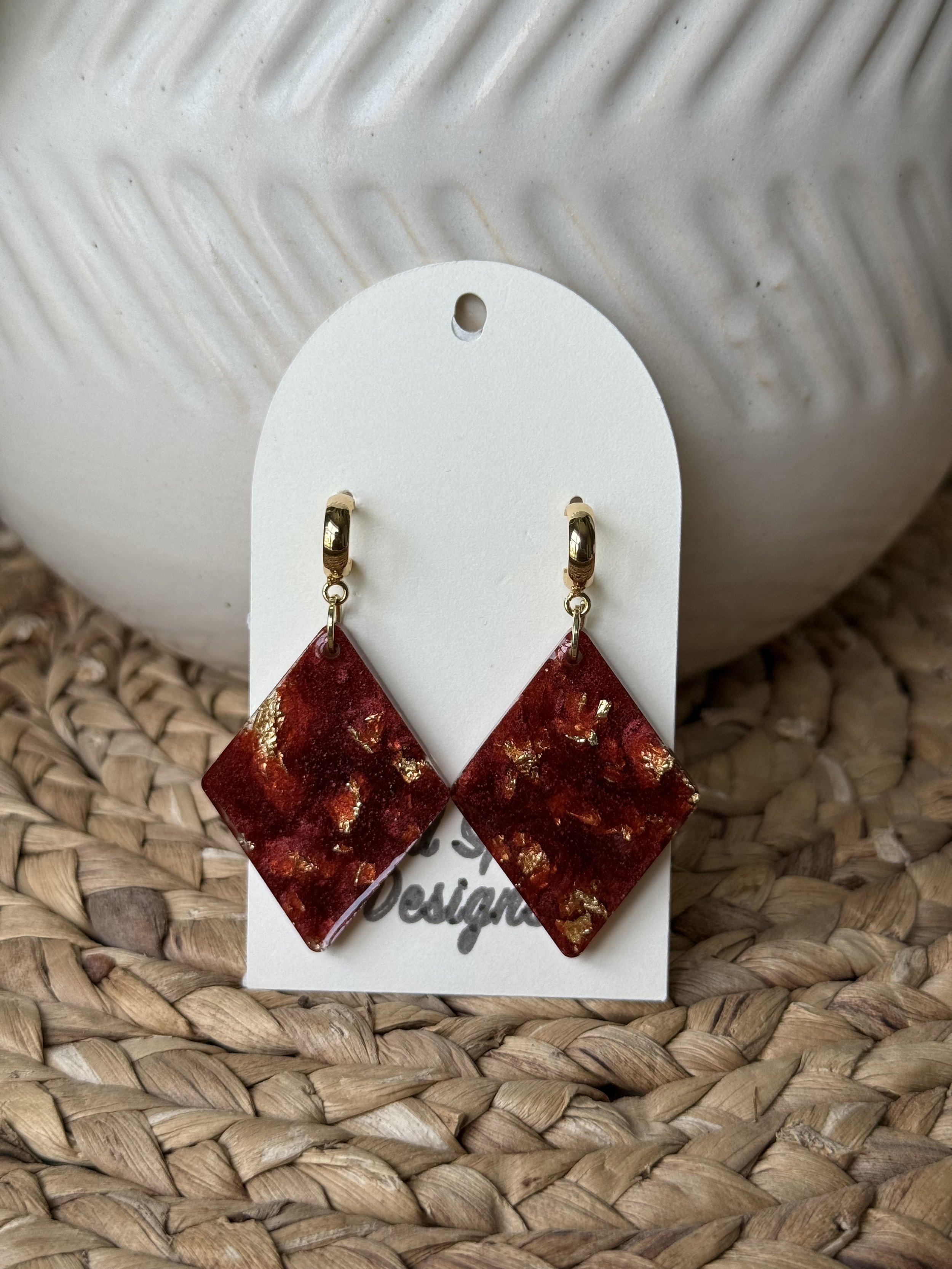 Pomegranate & Gold Dangle