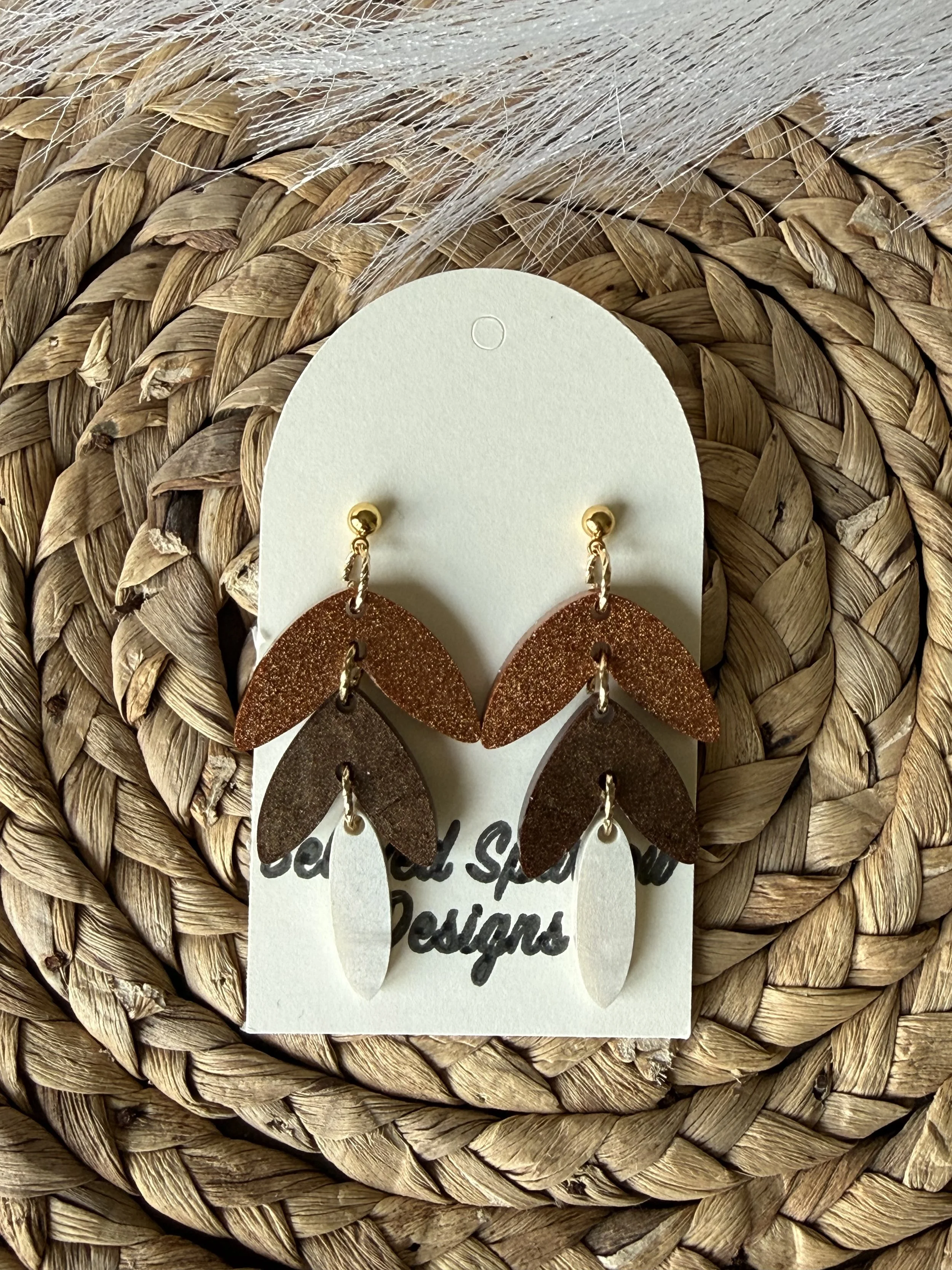 Espresso Boho Leaf Dangle
