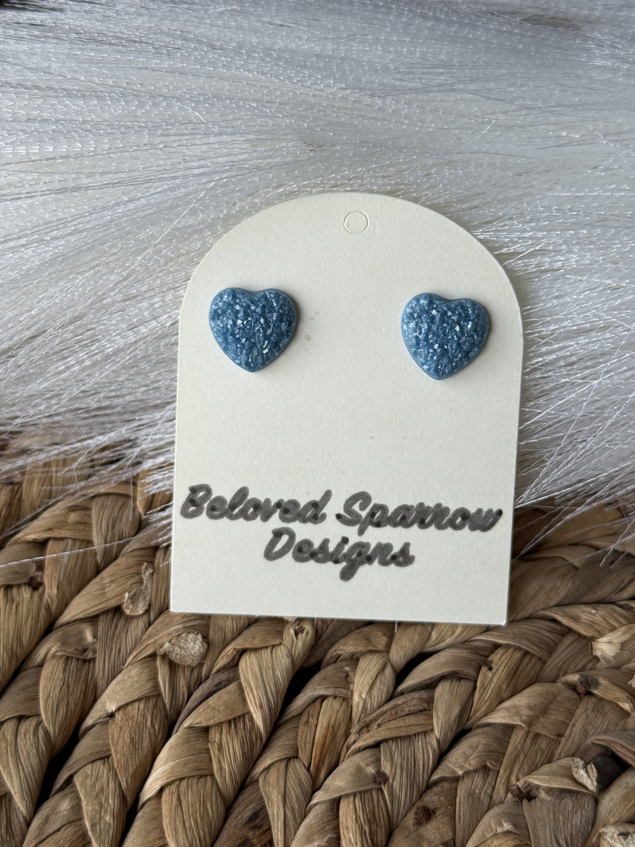 Glitzy Heart Studs 1