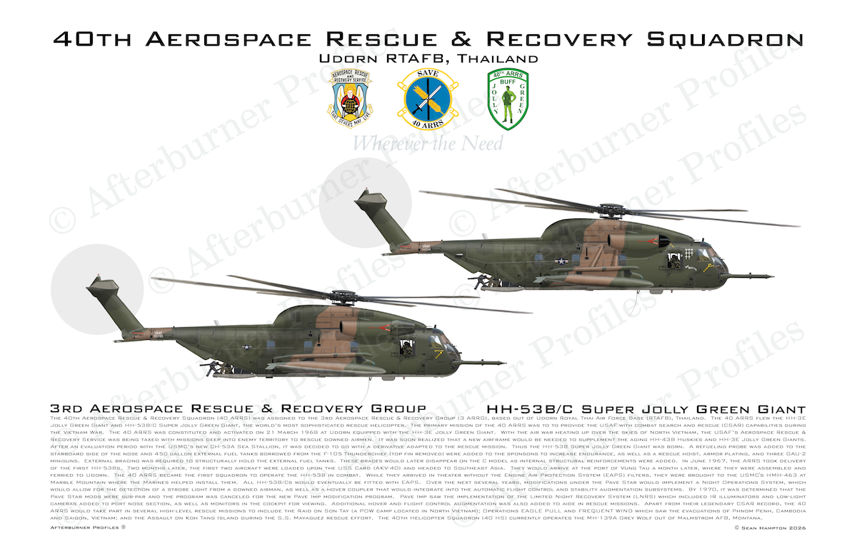 40 ARRS HH-53B and HH-53C Vietnam