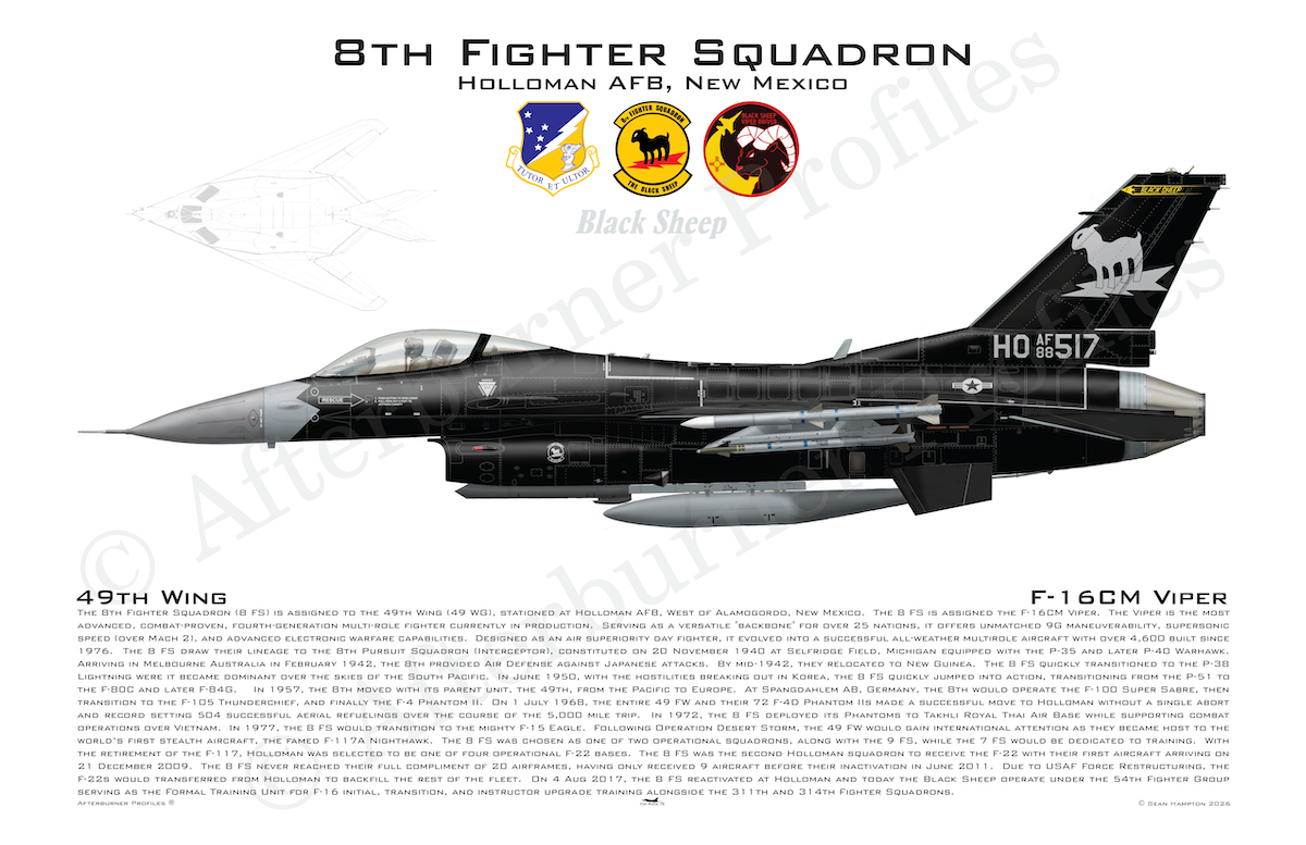 8 FS Stealth Heritage F-16CM