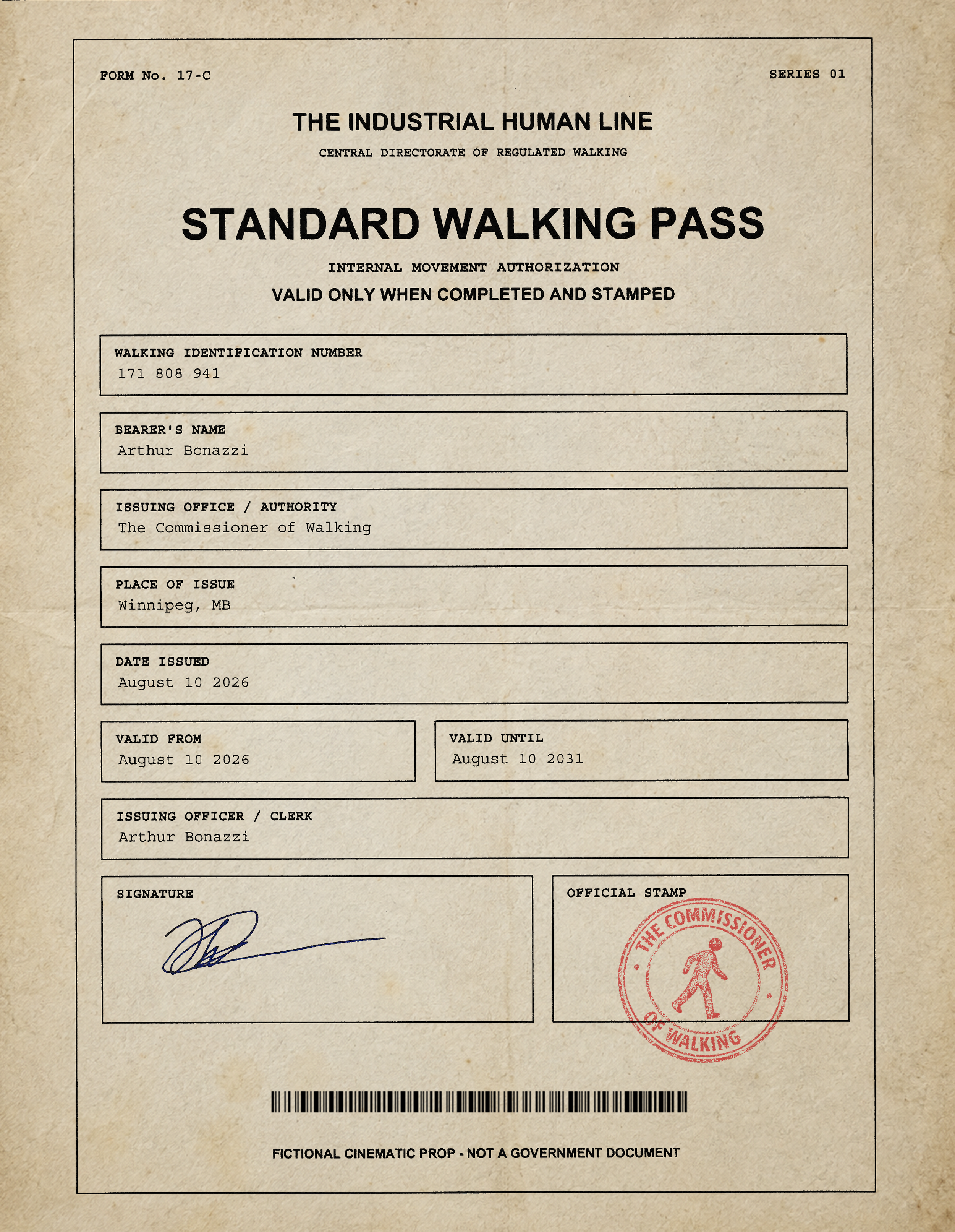 STANDARD WALKING PASS