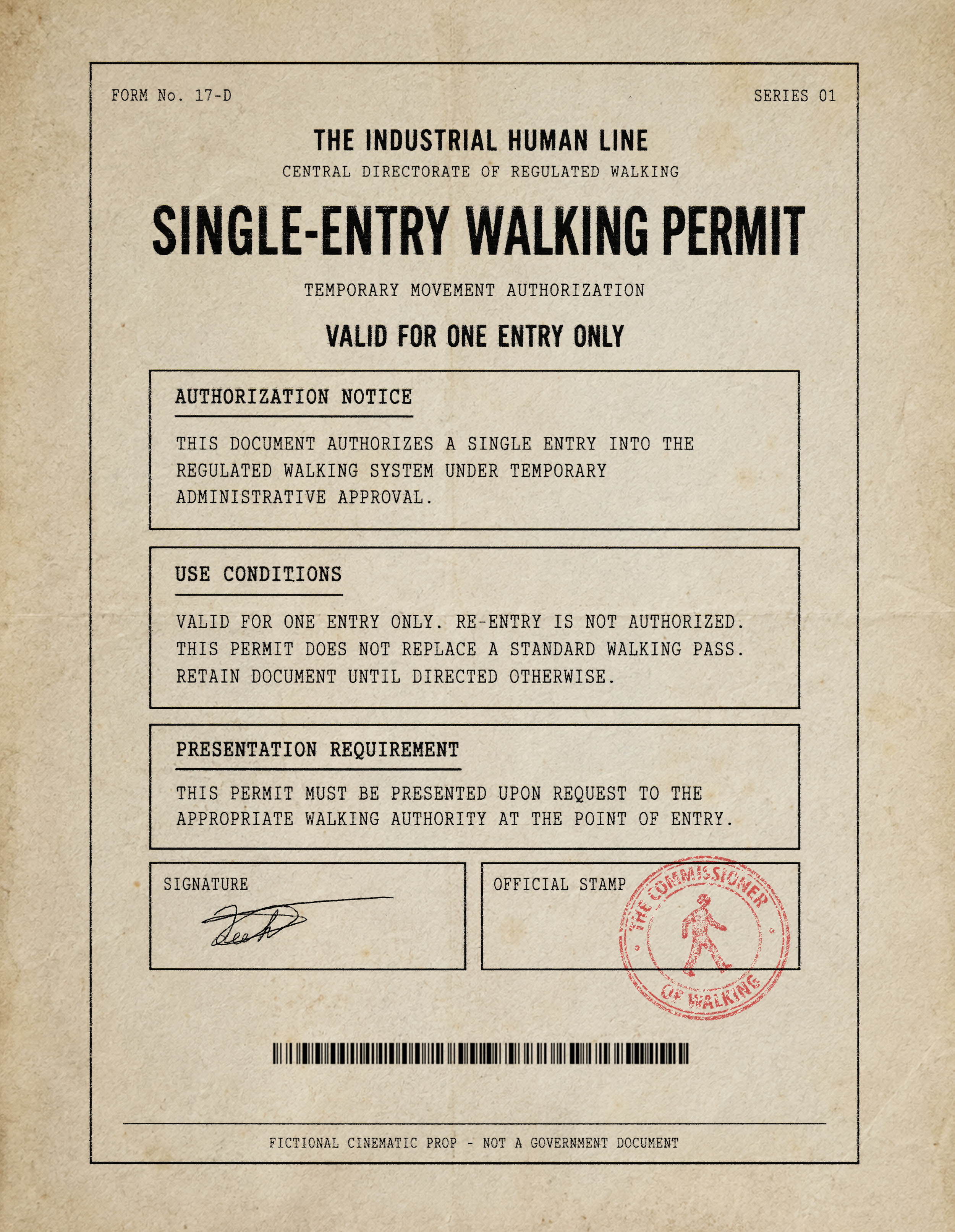 SINGLE ENTRY PERMIT