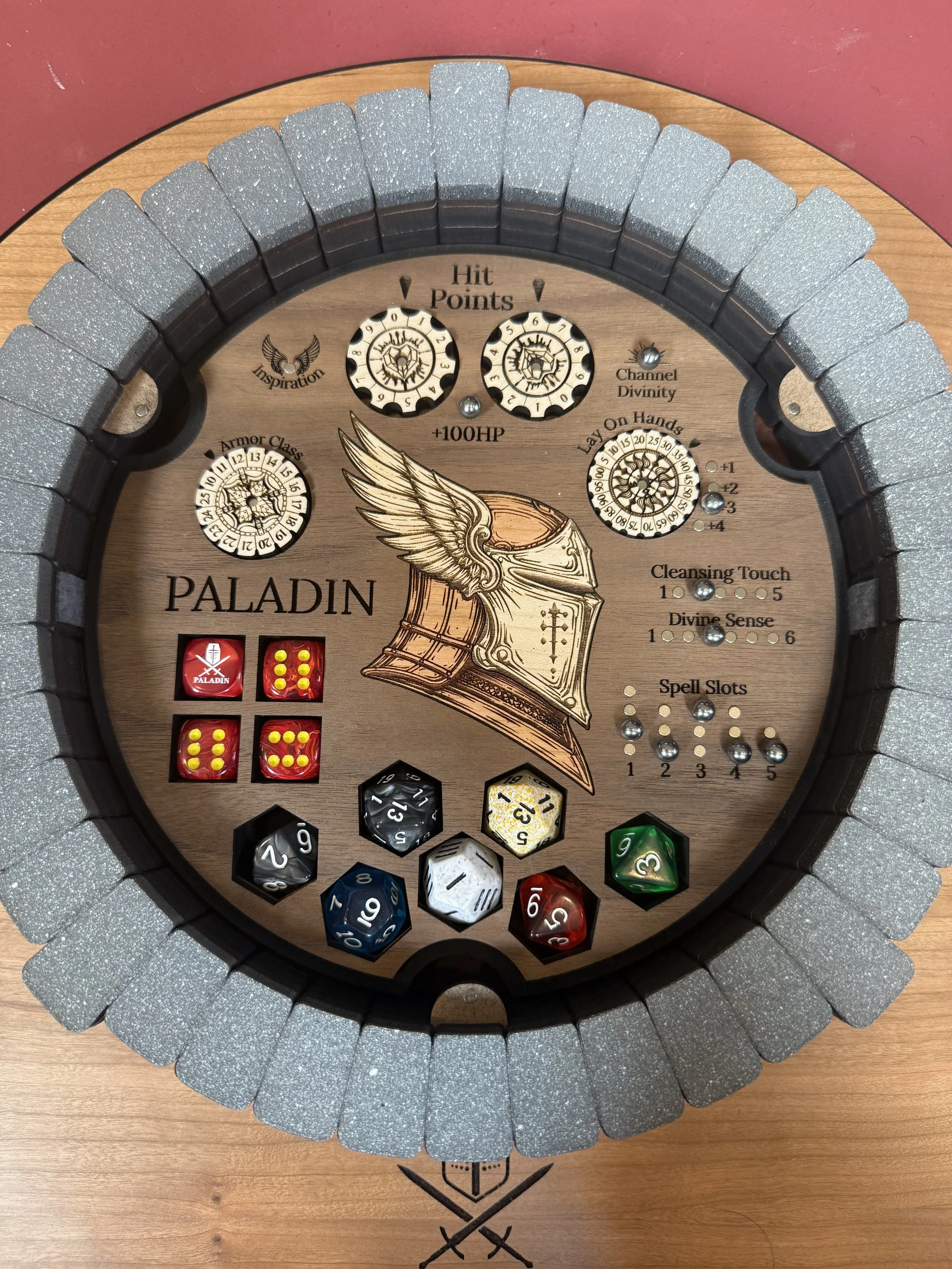 **Limited Edition** Deluxe Fellowship Dice Tray with Paladin Class Tracker