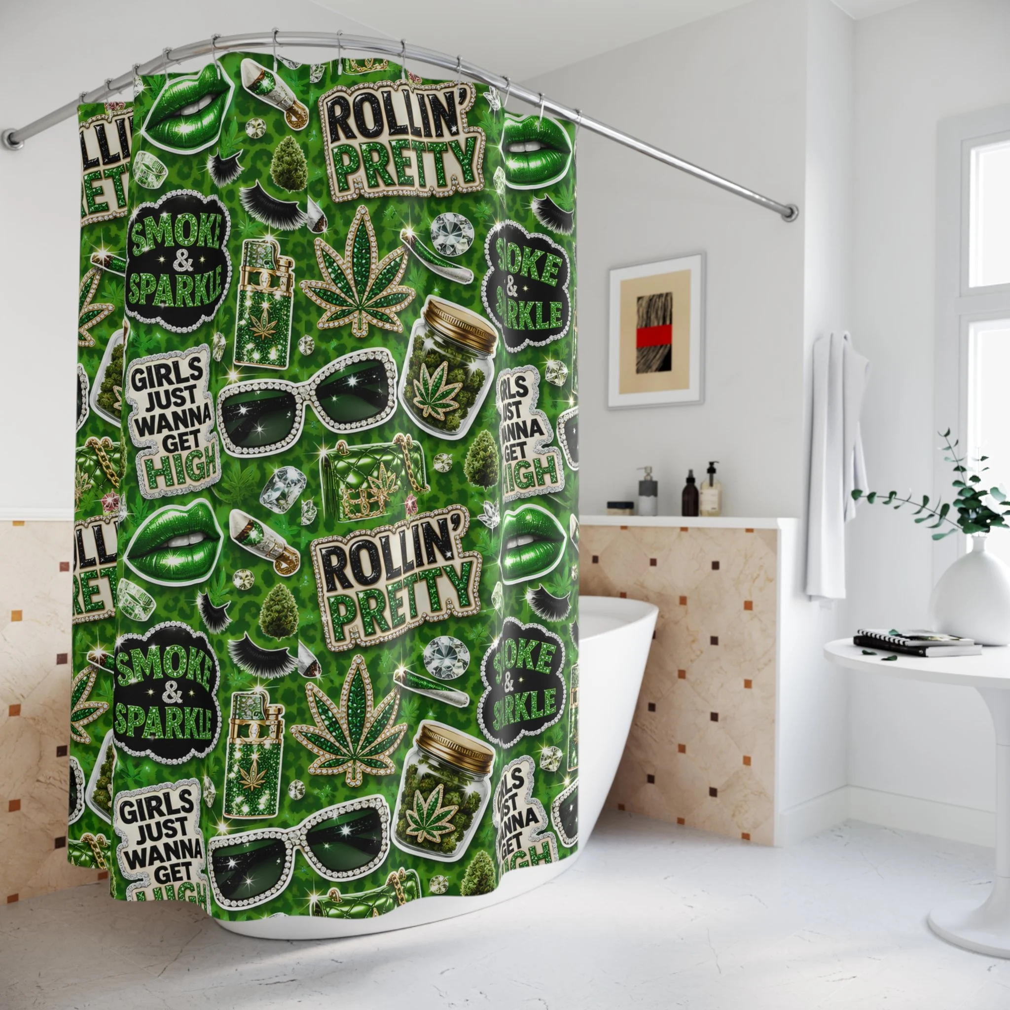 "Rollin' Pretty" Shower Curtain