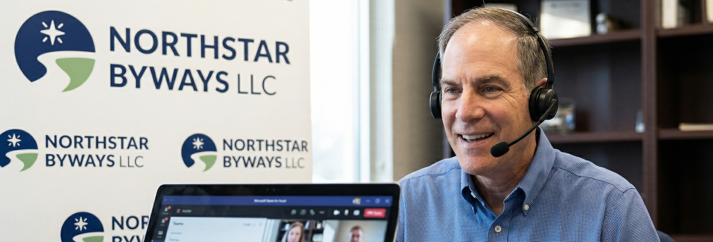 Dave Rosen Founder and Managing Principal of Northstar Byways LLC engaging with a client on Mircosoft Teams