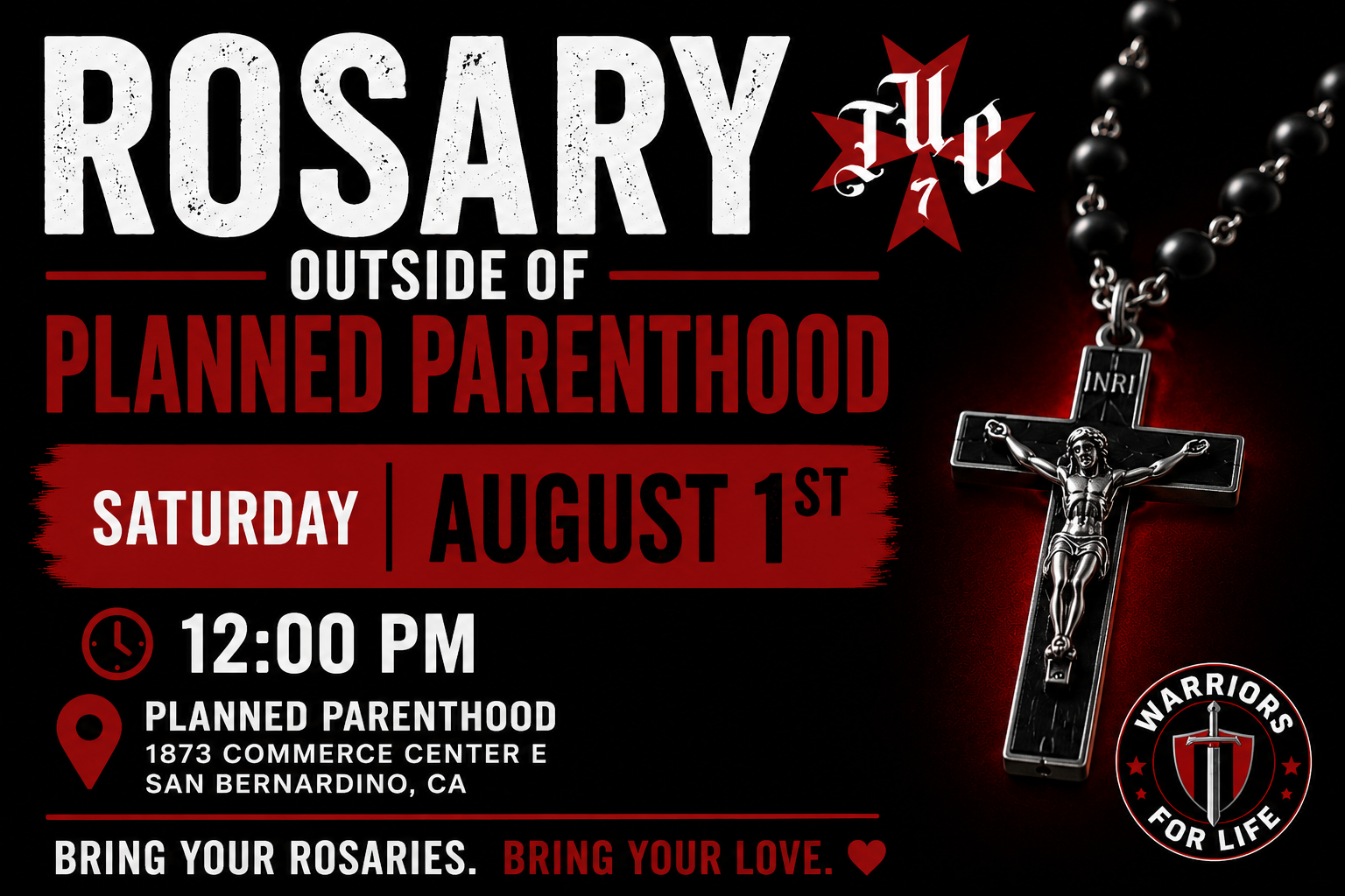 🙏 Join Us to Pray the Rosary Outside Planned Parenthood | Saturday, August 1
