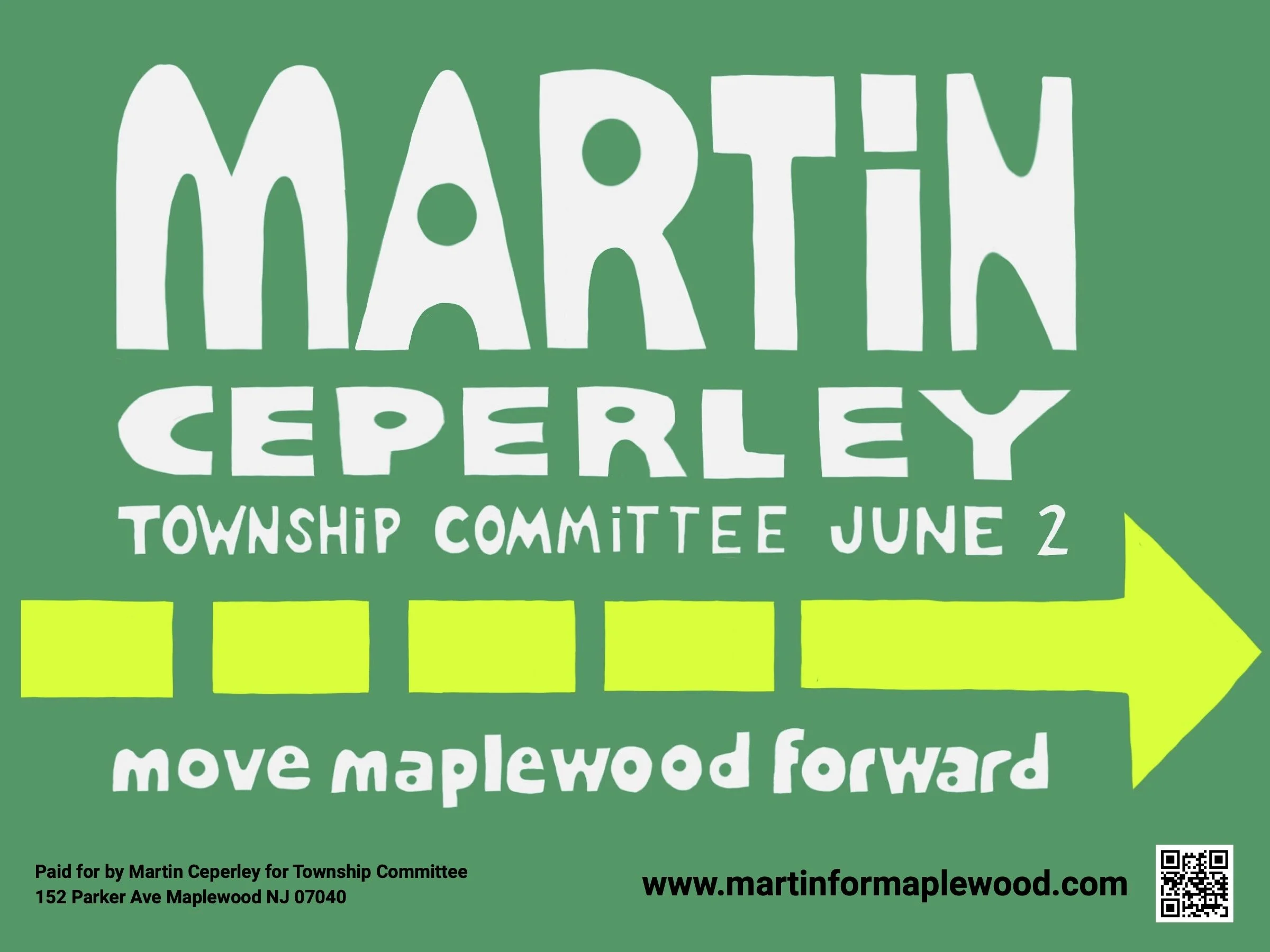 Martin for Maplewood Lawn Sign