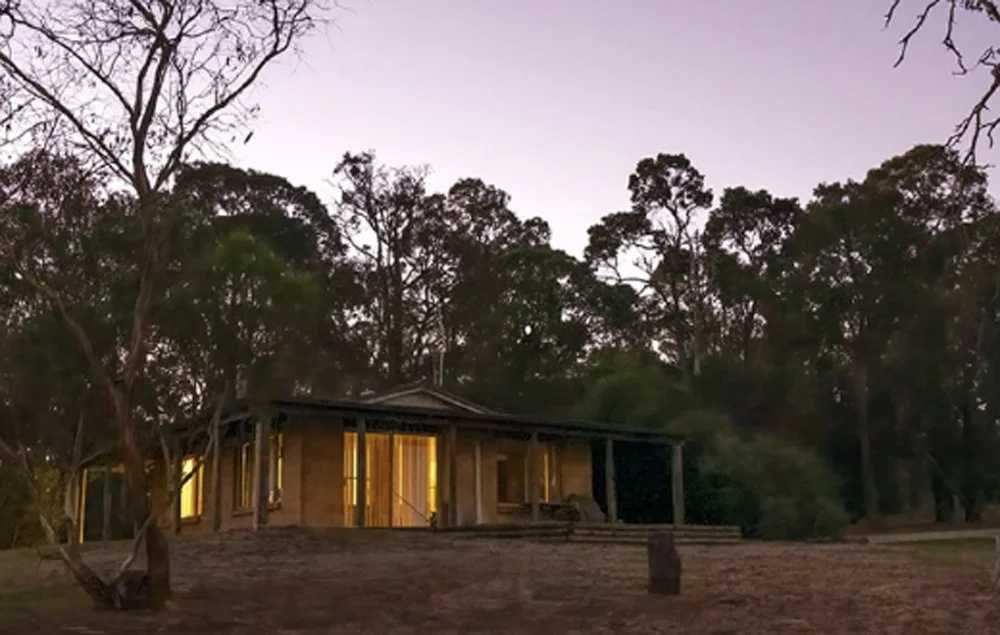 Rustic cellar door surrounded by native bushland in the Frankland River wine region.