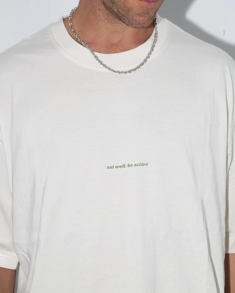 EAT WELL, BE ACTIVE TEE - NATURAL