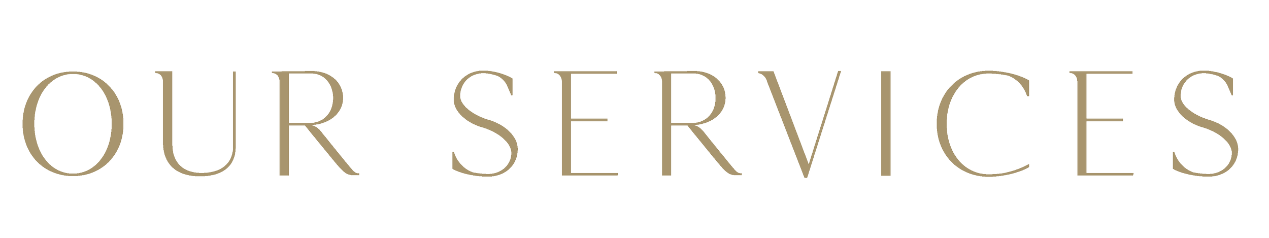 Our Services logo in beige text with stylized font