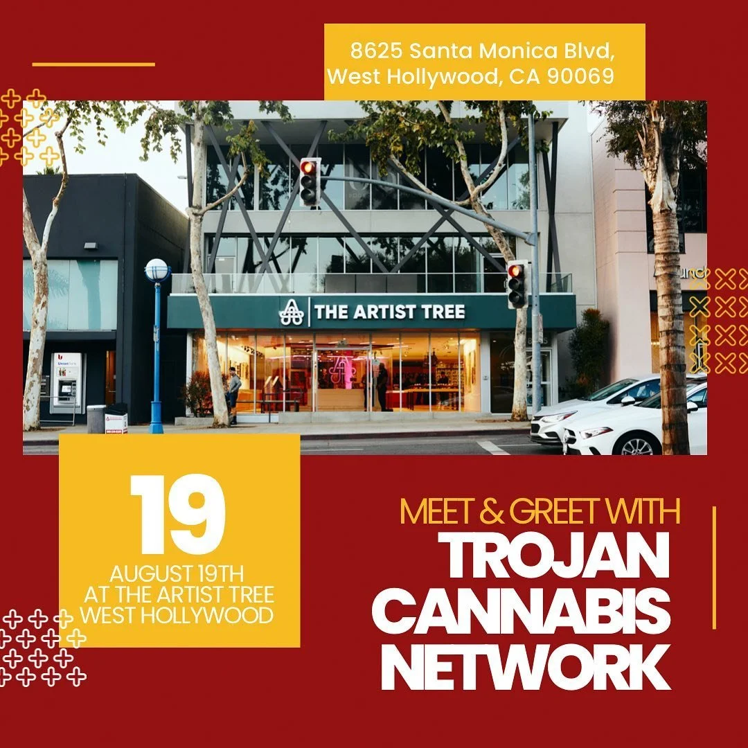 Hey All :) 
Excited to announce our Meet and Greet next week hosted by The Artist Tree , currently LA&rsquo;s only cannabis consumption lounge 👏 The owners are also USC alumni so this will be a great time to network as well as create a great relatio