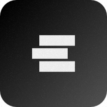 A white logo composed of three horizontal bars stacked vertically with a small gap in between, on a black background.
