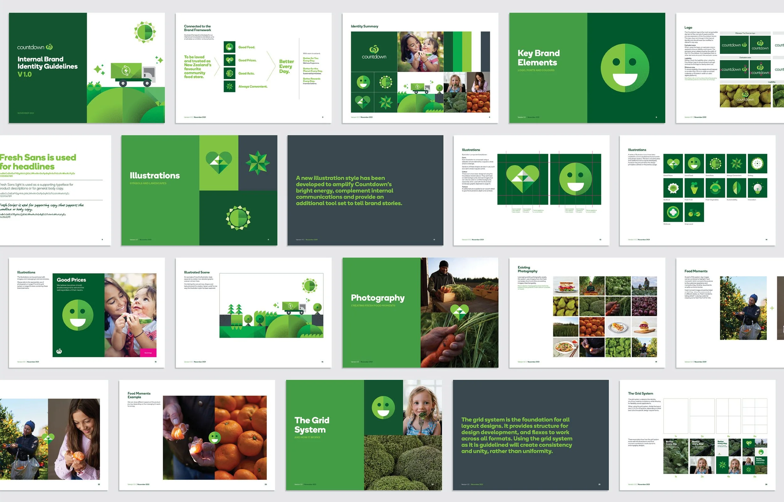 Countdown Green brand guidelines.