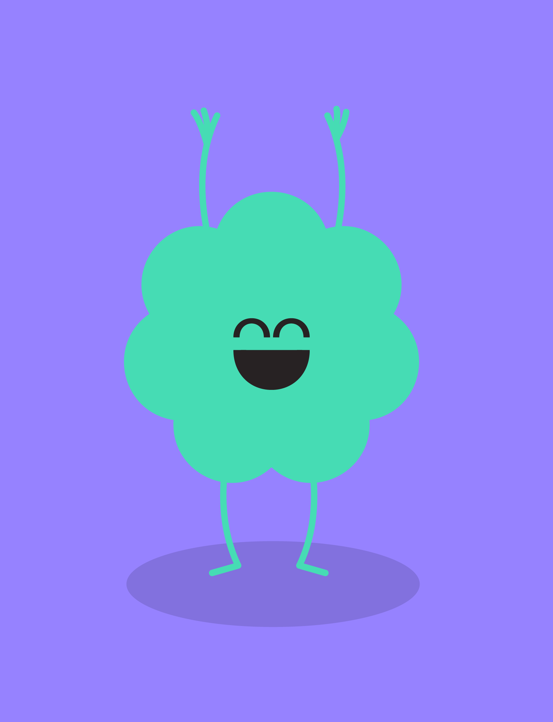 Illustration of Love Mondays green character