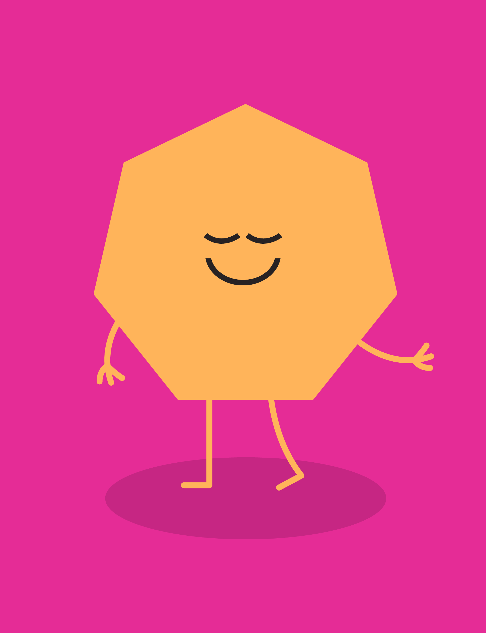 Illustration of Love Mondays hexagon character