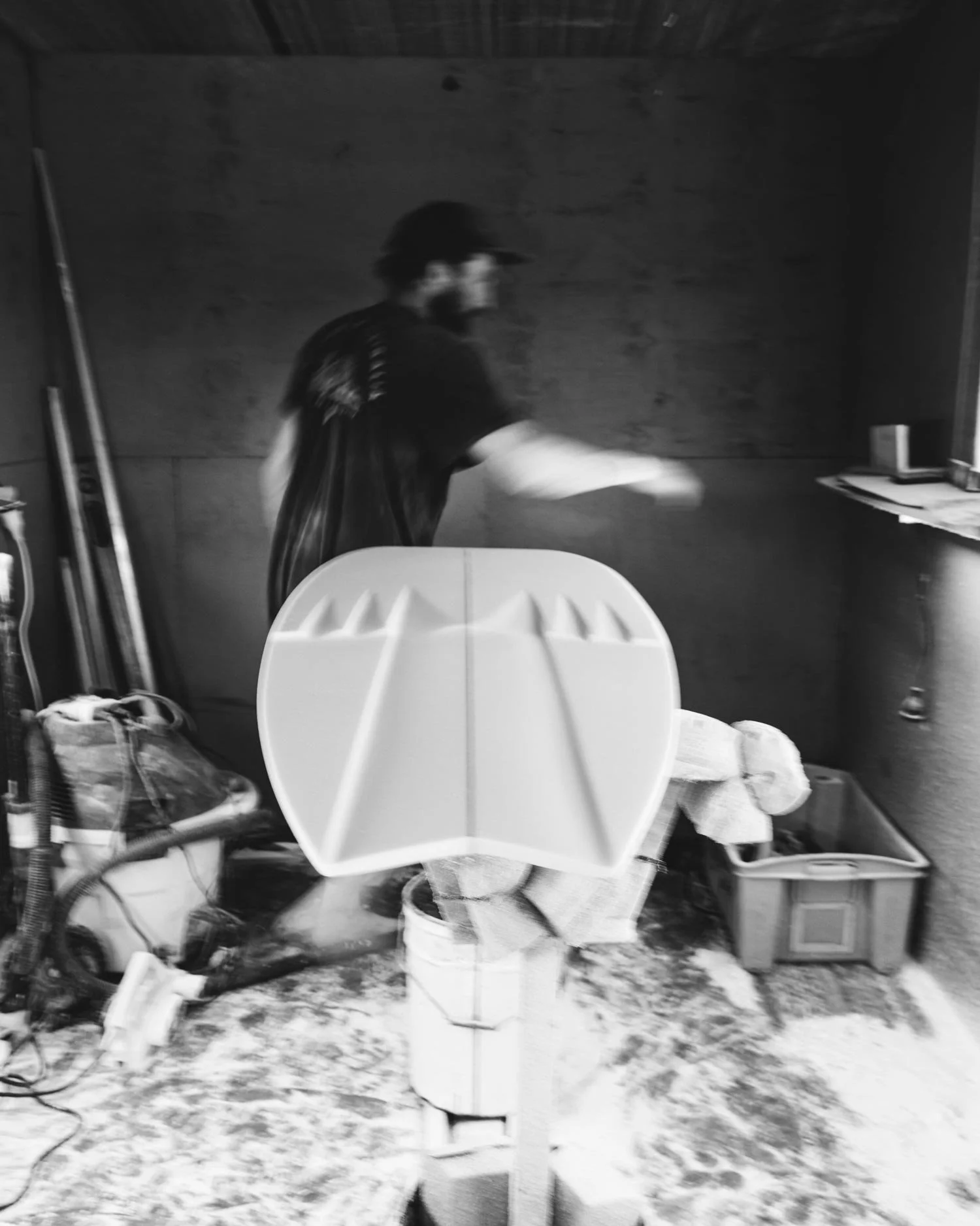 handshaping a surfboard with channels at the Bicheno Food and Wine Festival with Aquiva and Vissla Shapers Shack