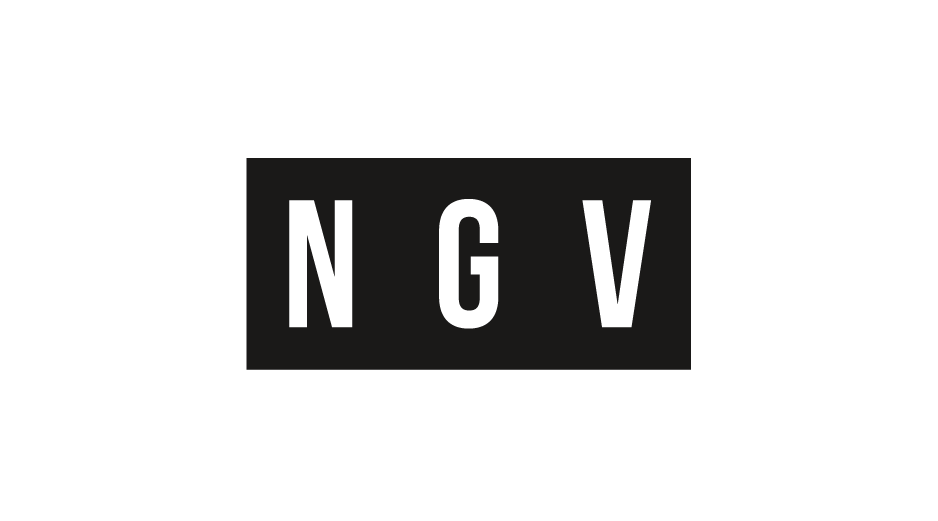 Black background with the words 'N G V' in bold black letters inside a gray rectangle in the center.