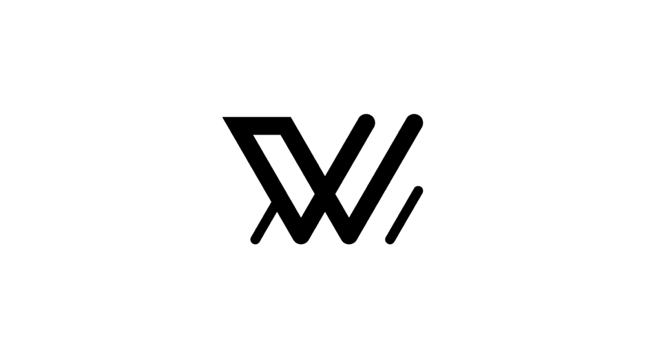 A black outline of an open hand with the palm facing up, with three vertical lines on the right side, and a 'W' shape with lines extending downward from the center.