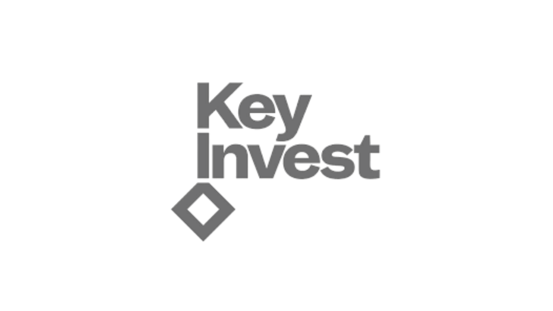 Text says 'Key Invést' with a diamond shape logo next to the words.