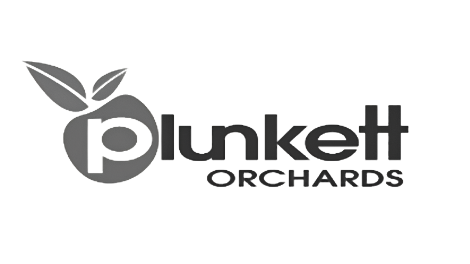 Logo of Plunkett Orchards featuring a stylized apple with leaves and the text "plunkett ORCHARDS"