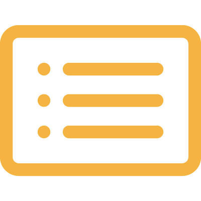 Icon of a menu with three items listed.