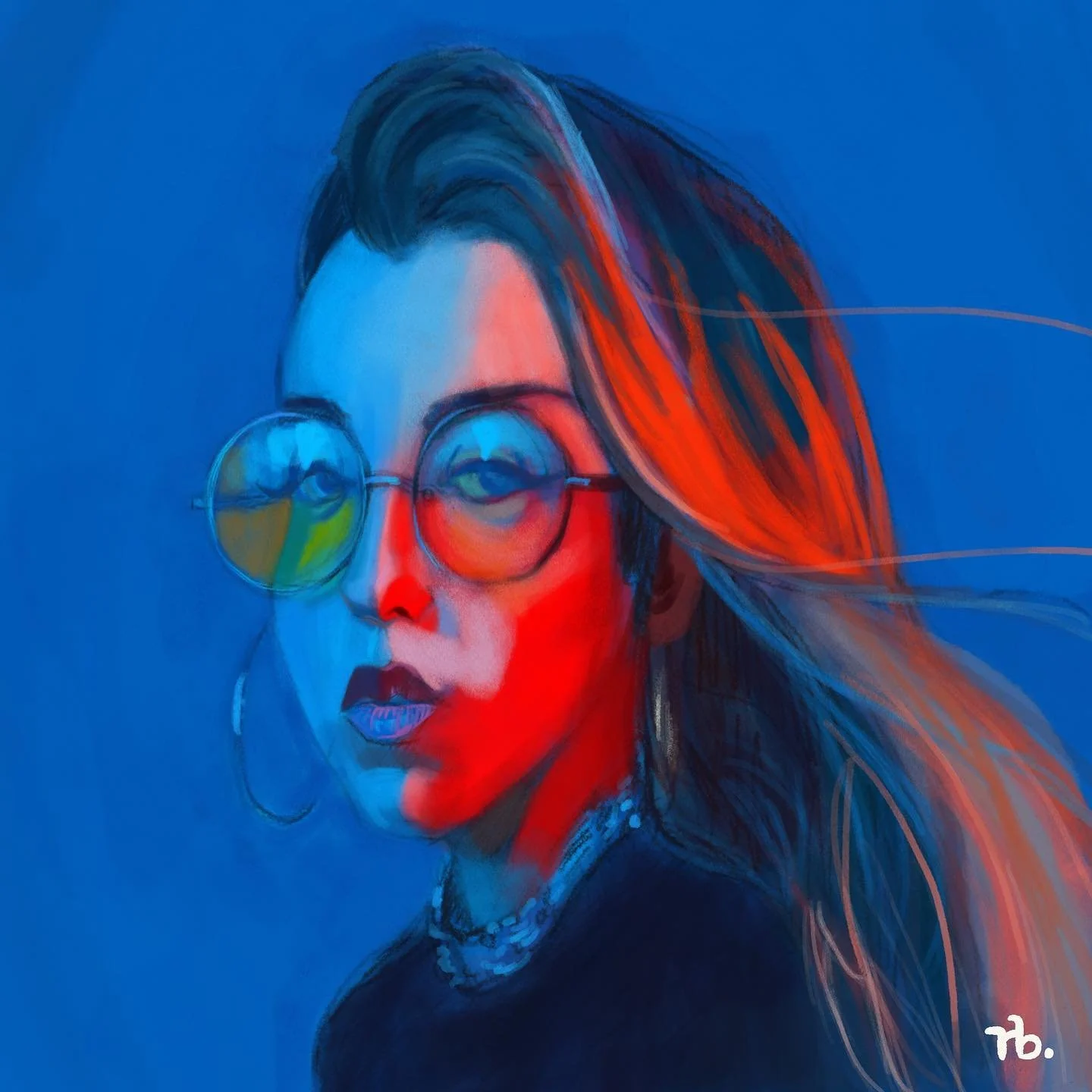 Digital caricature portrait practice done in procreate.