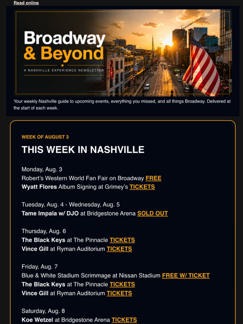 Broadway and Beyond newsletter example